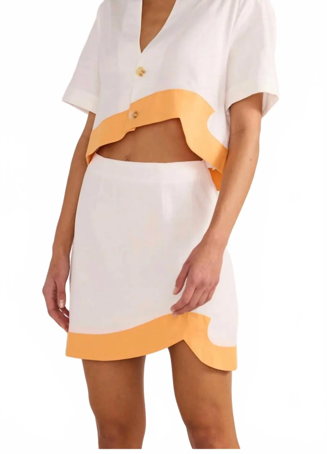 Alora Skirt In White/orange
