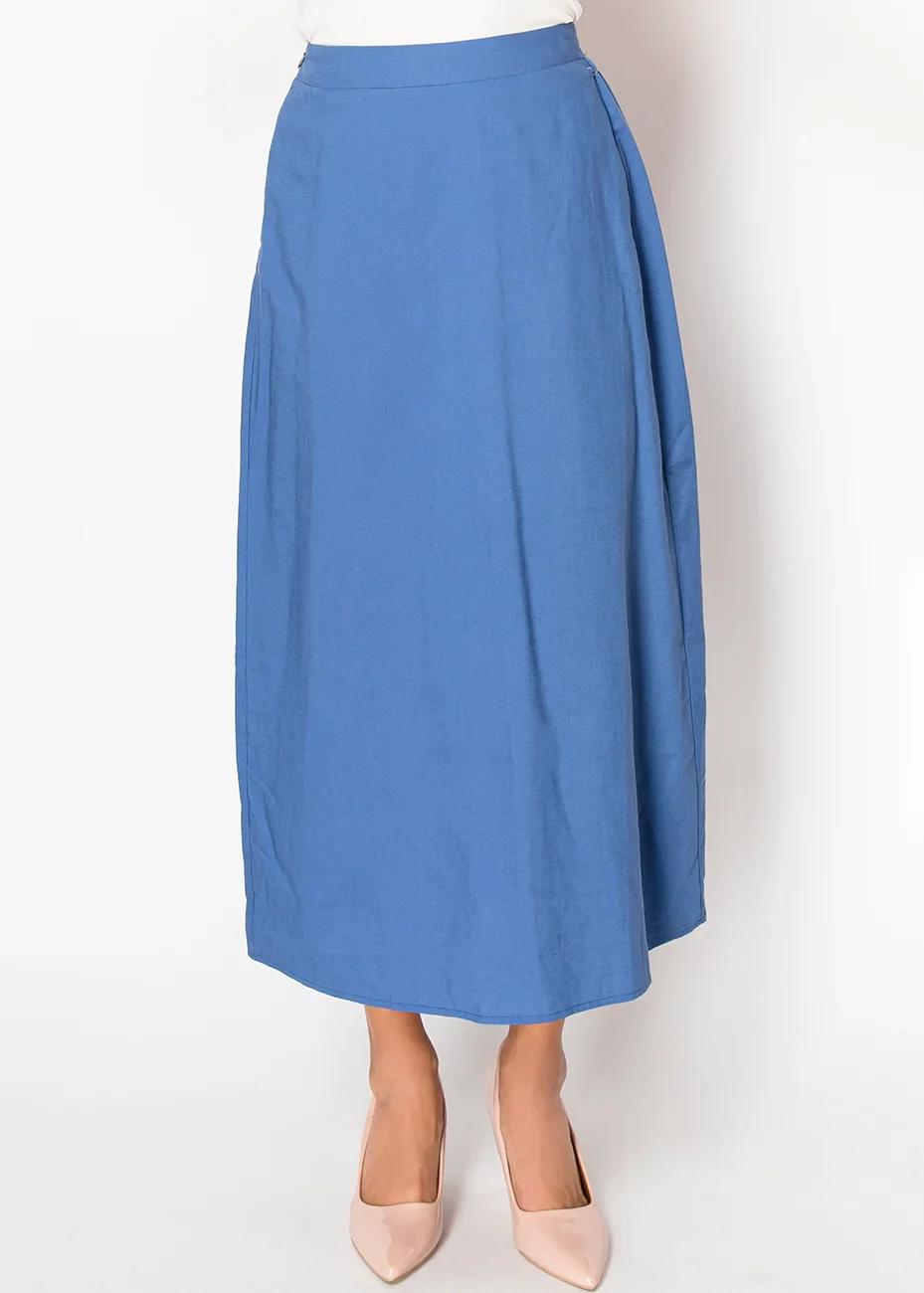 Serene Blue Linen Skirt