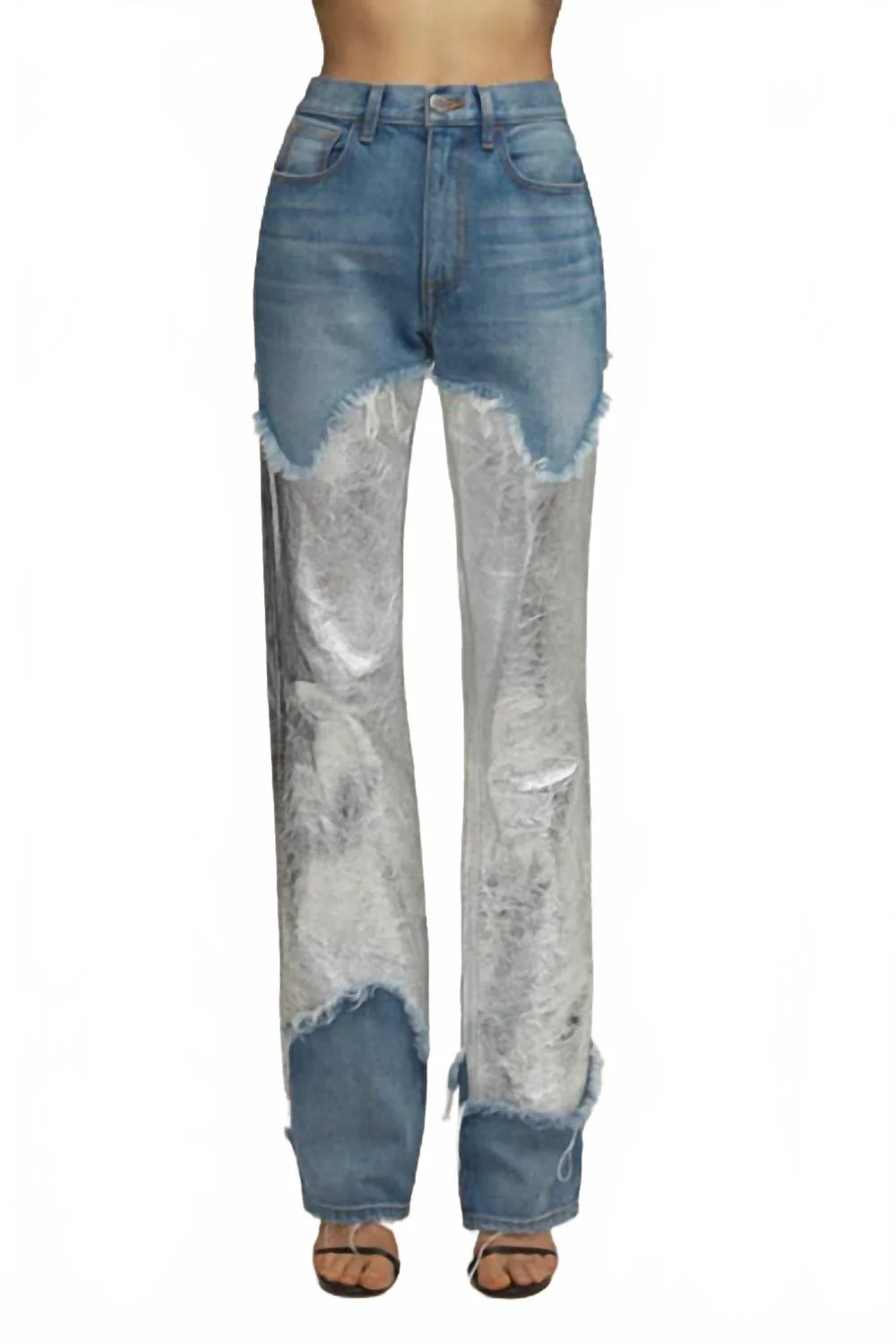 Cortlandt Denim Leather Pant In Indigo/silver