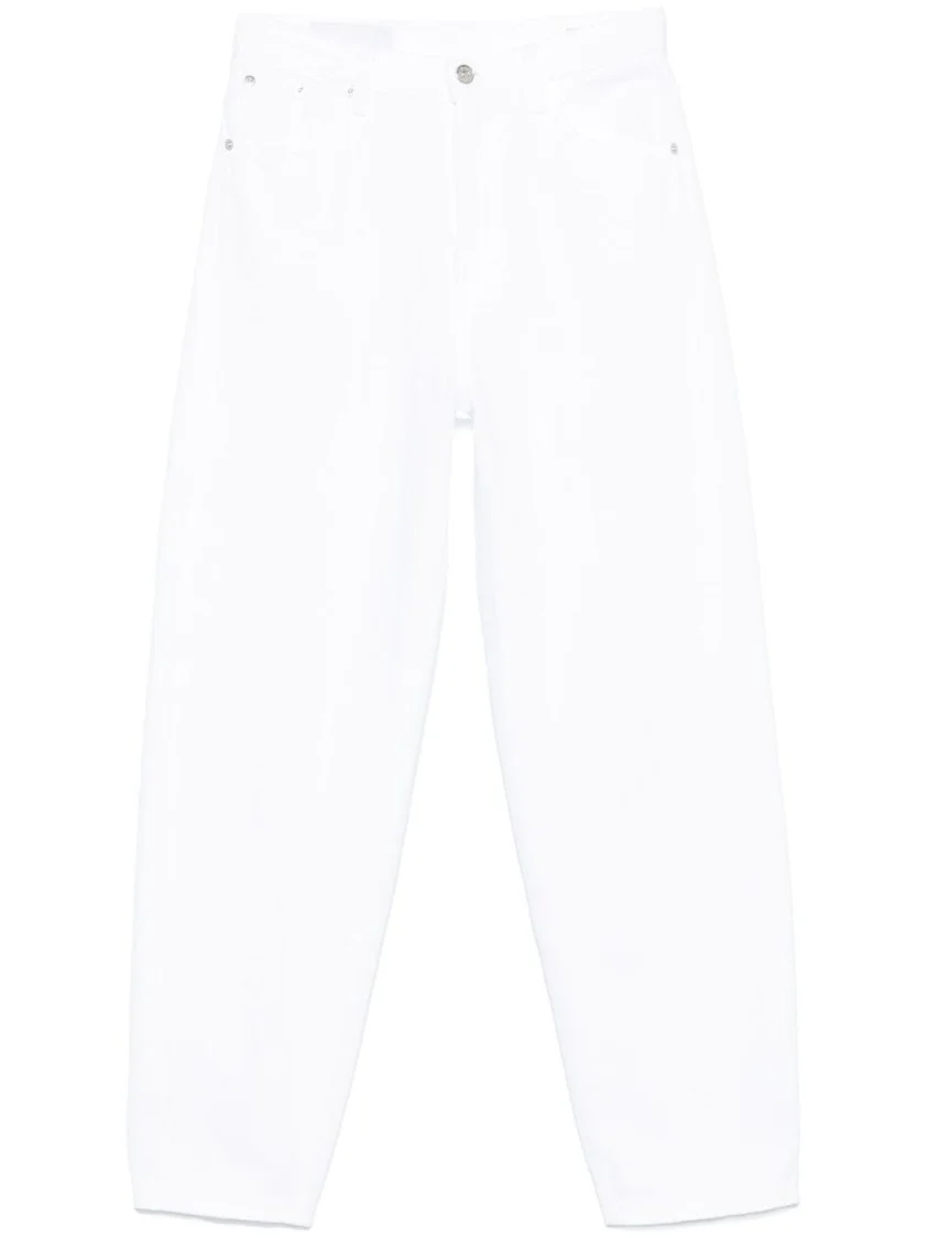 Classic White Jeans With Concealed Fly And Timeless Design
