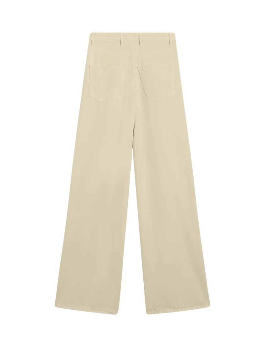 Wide-Leg Five-Pocket Pants With High Waist Design