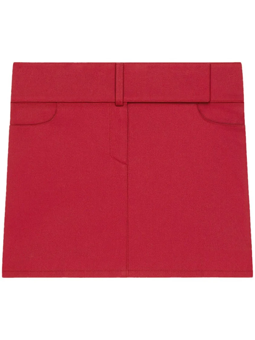 Belted Mini Skirt With Concealed Front Fastening