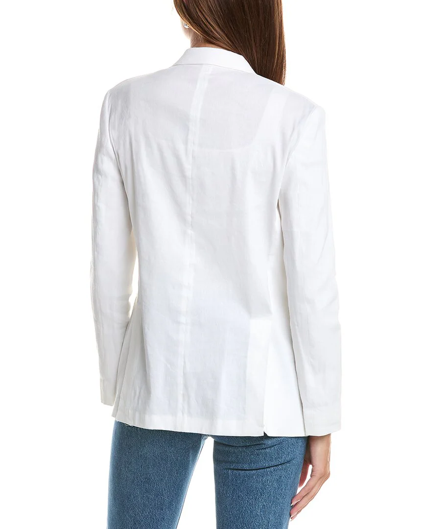 Theory Rolled Sleeve Linen-Blend Boyfriend Jacket