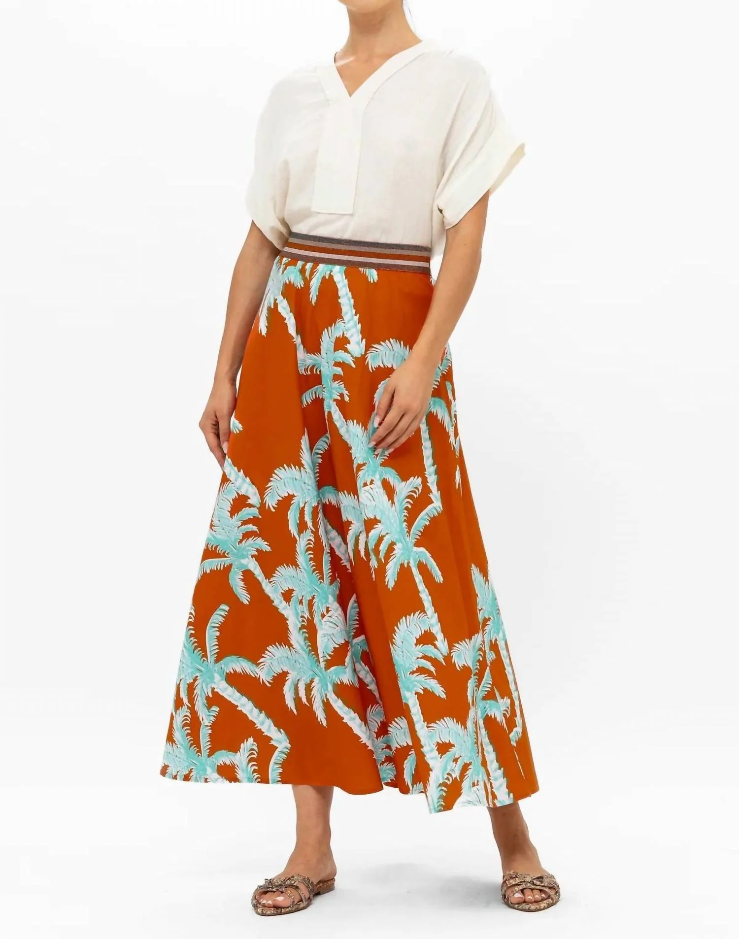 Cartagena Swing Skirt In Brown