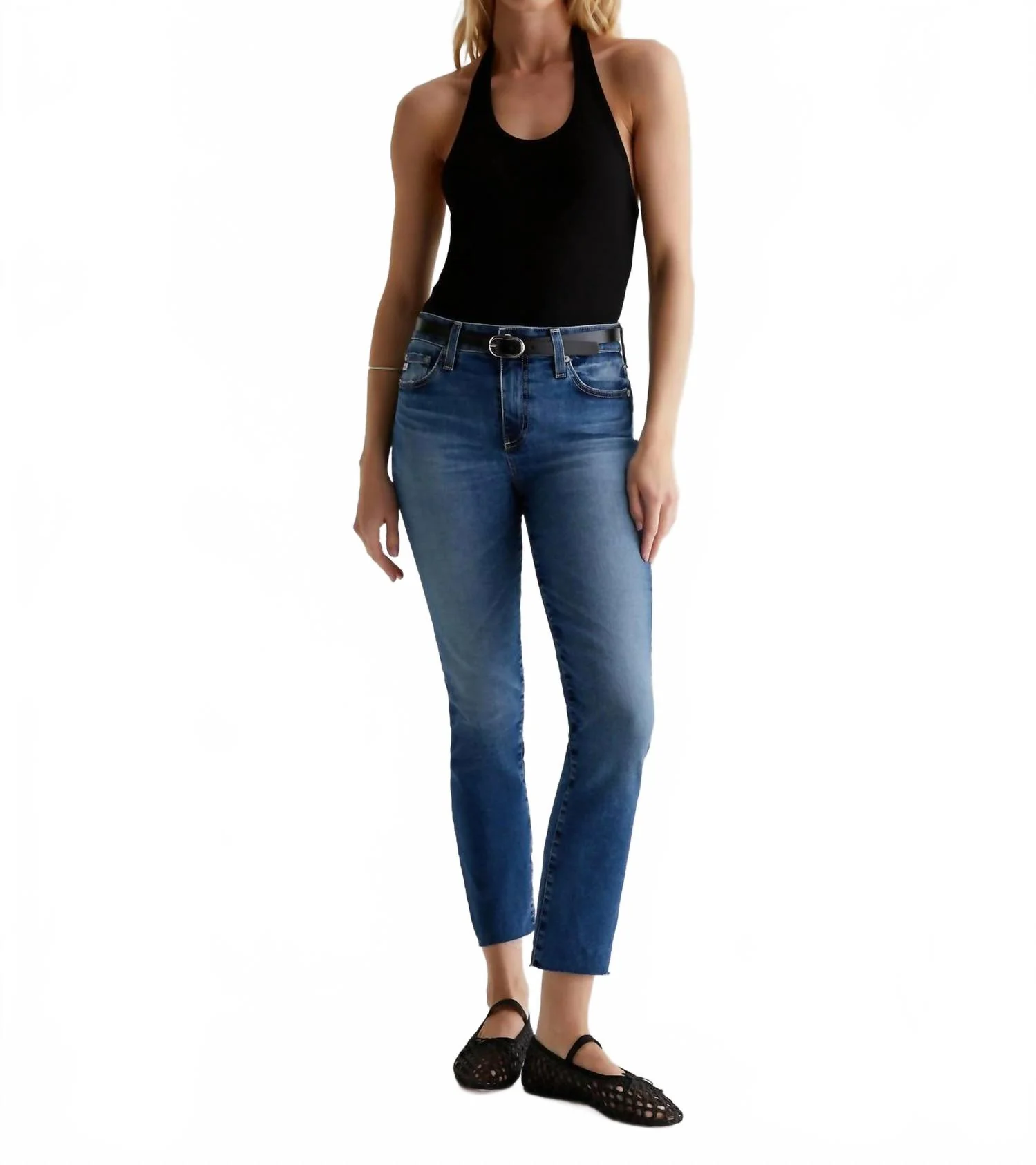 Mari Crop Jeans In Blue