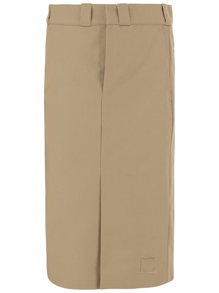 Cotton Blend Midi Skirt