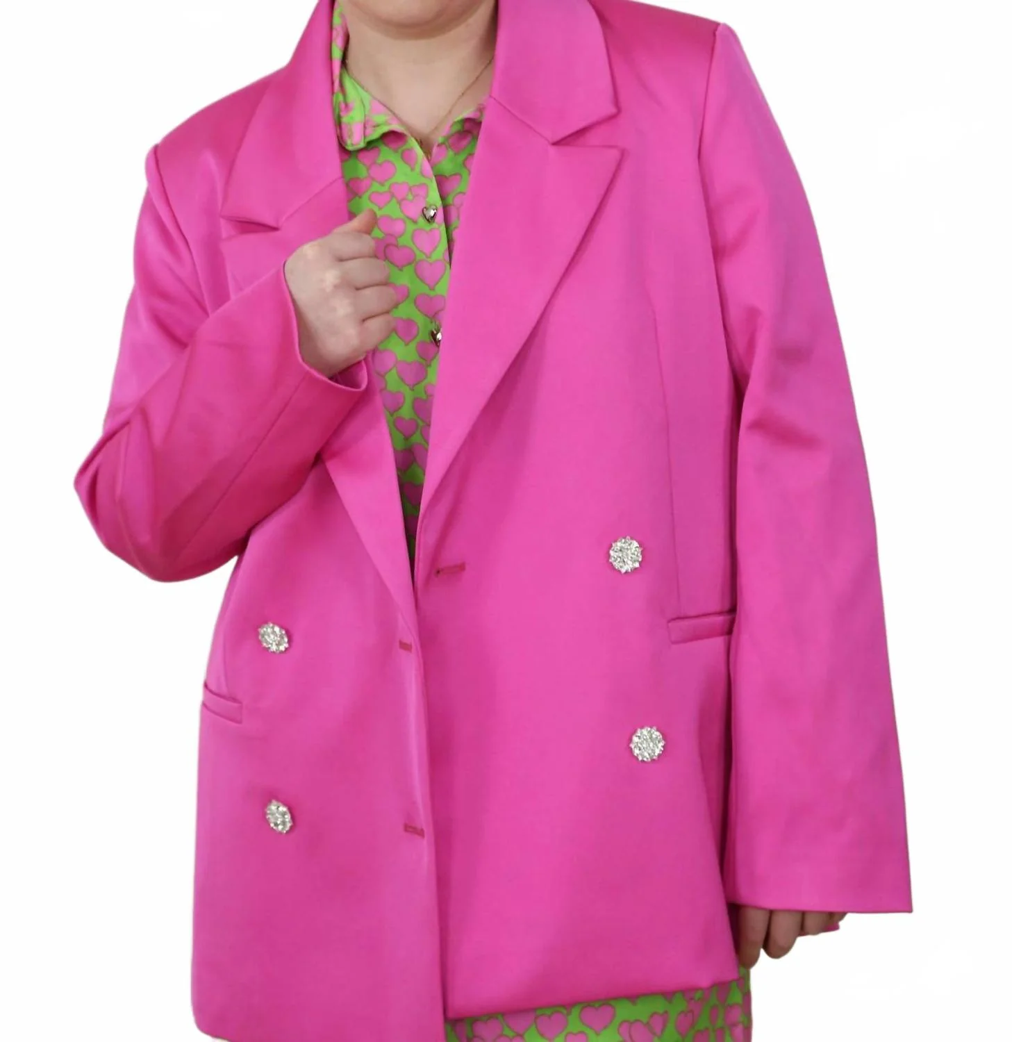 Samy Oversized Blazer In Neon Pink