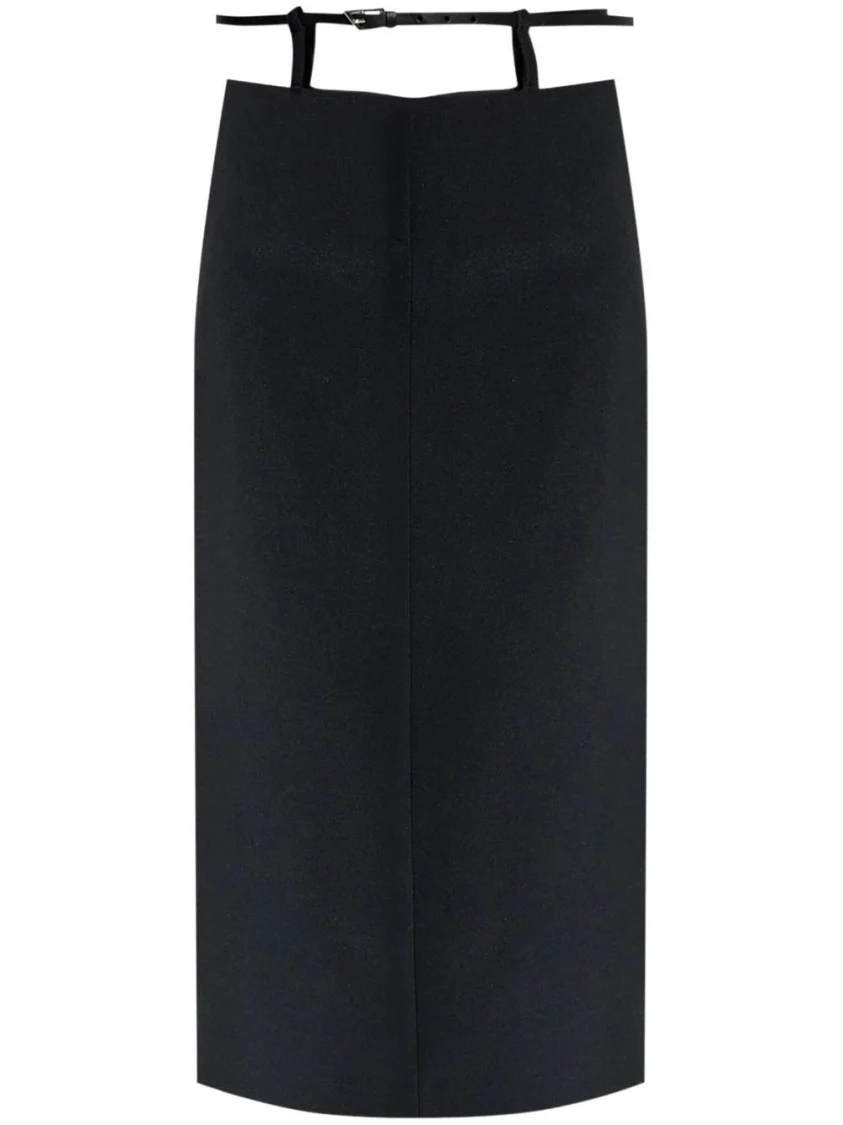 Fitted Black Midi Skirt