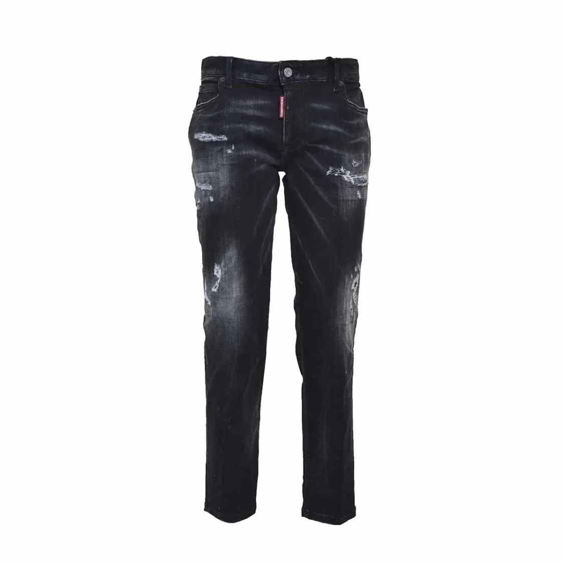 Black Mid-Rise Cropped Twiggy Jeans