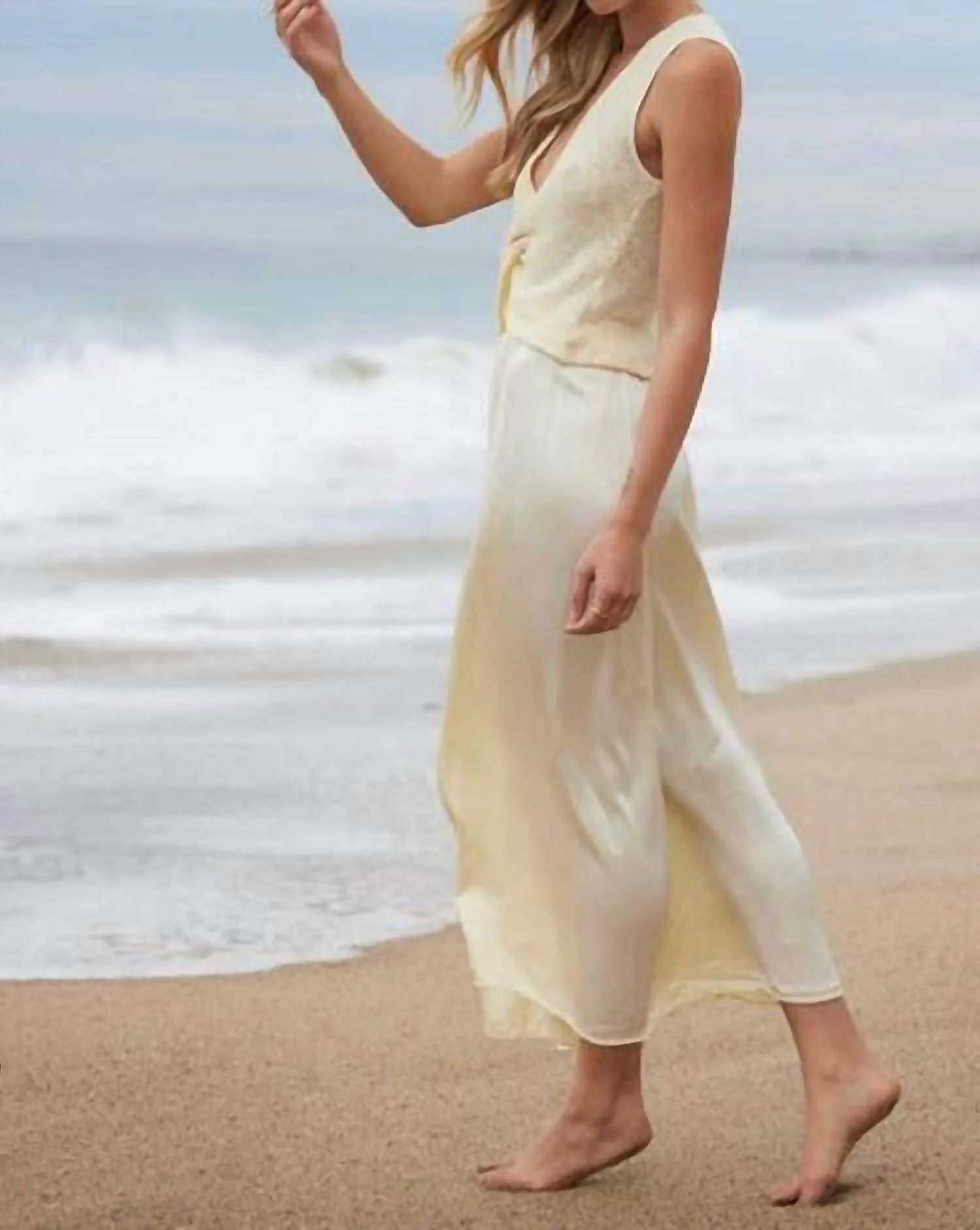 Maureen Silky Skirt In Canary