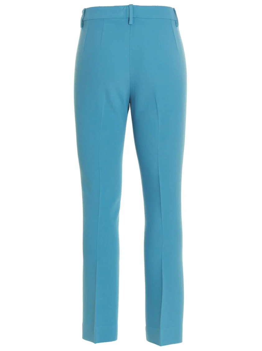 Pleated Viscose Blend Tailored Pants