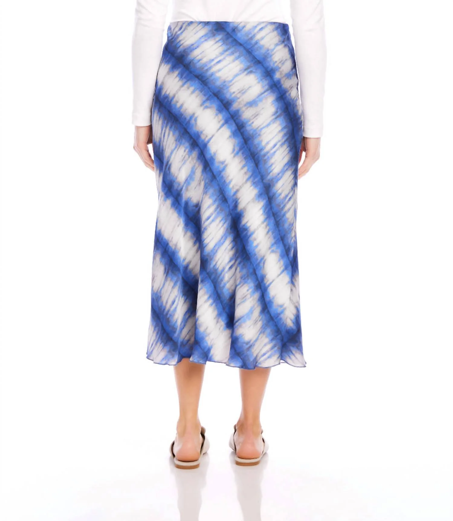 Women's Satin Bias Cut Midi Skirt In Print
