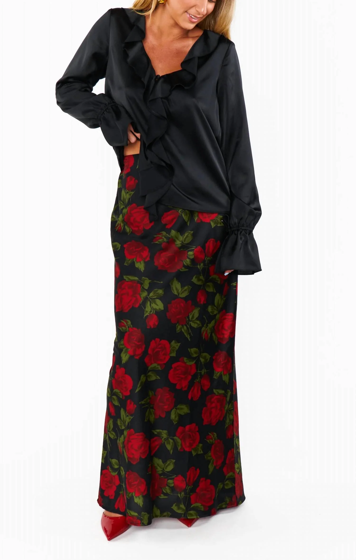 Maci Maxi Skirt In Send Me Roses
