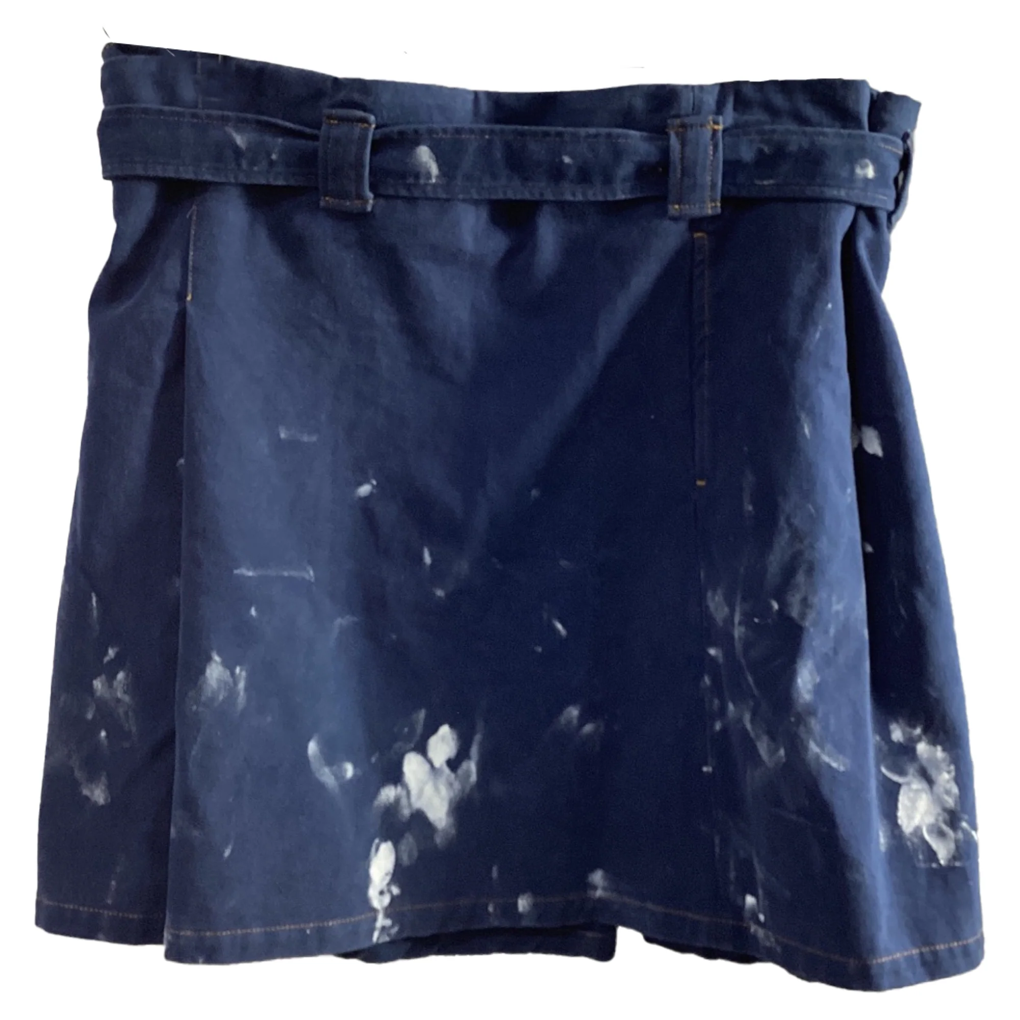 Acne Studios Blå Konst Denim Painted Skirt in Blue Cotton