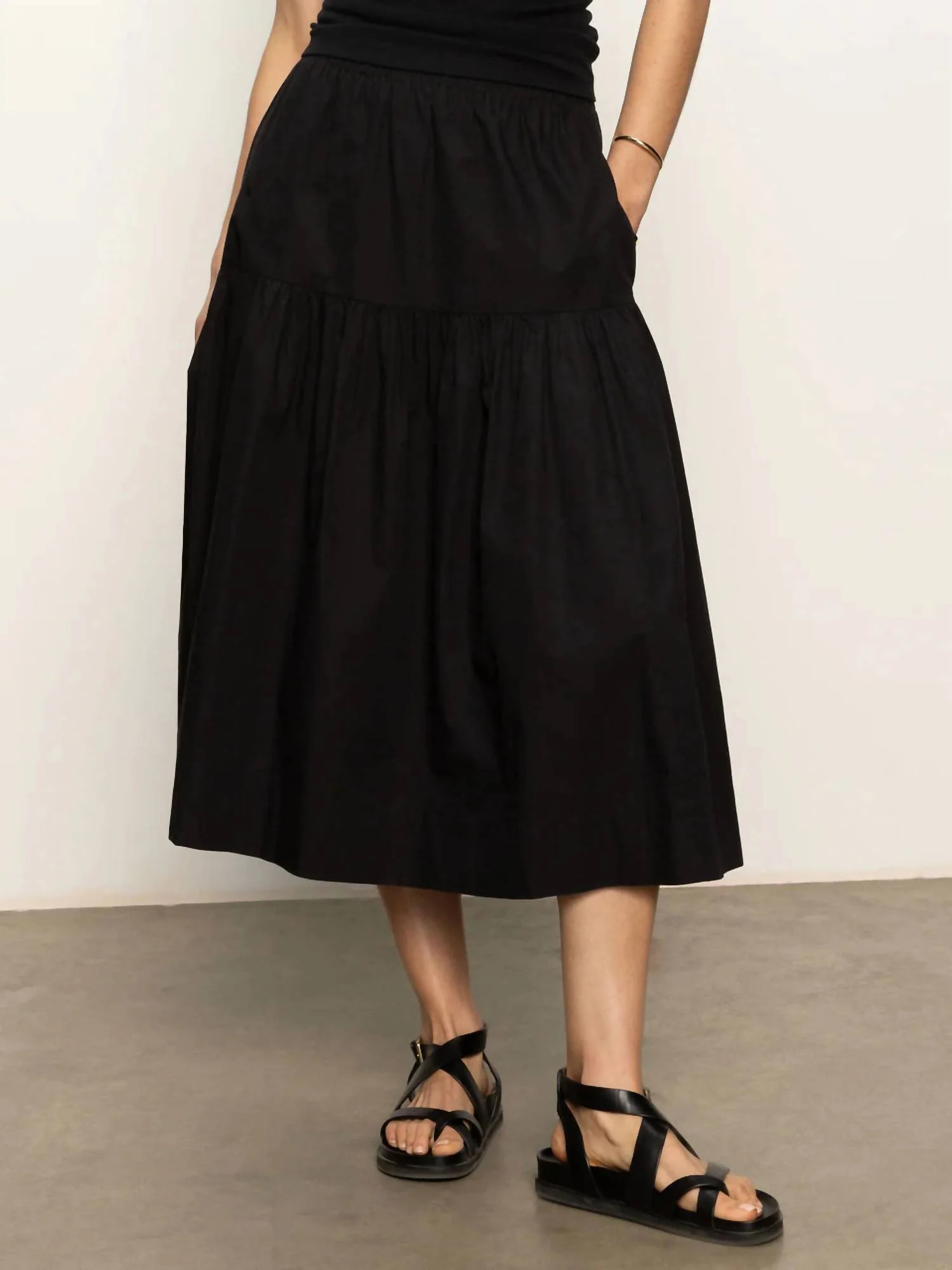 Poplin Prairie Skirt In Black