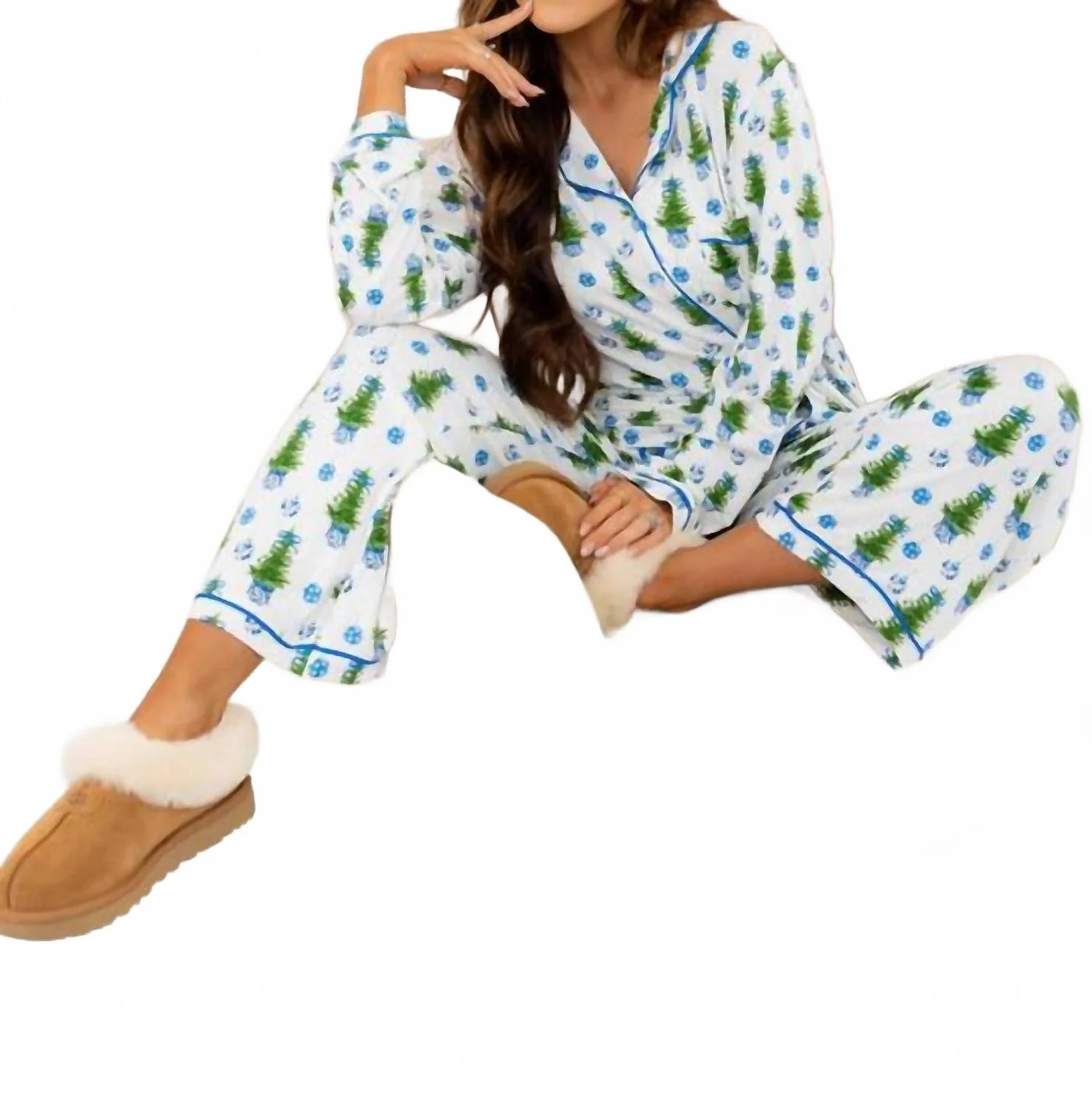 Fancy & Festive Pajama Set In Multi