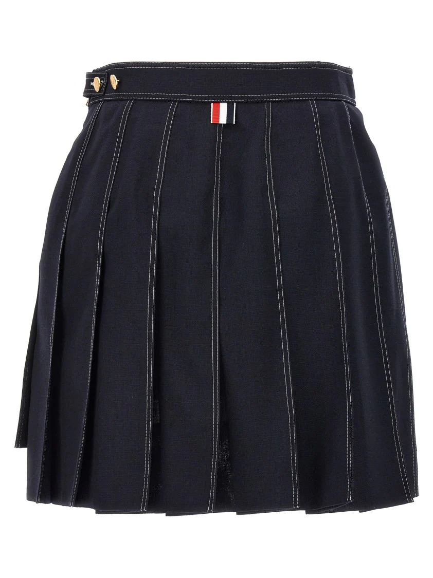 Mini Pleated Skirt With Asymmetrical Hem
