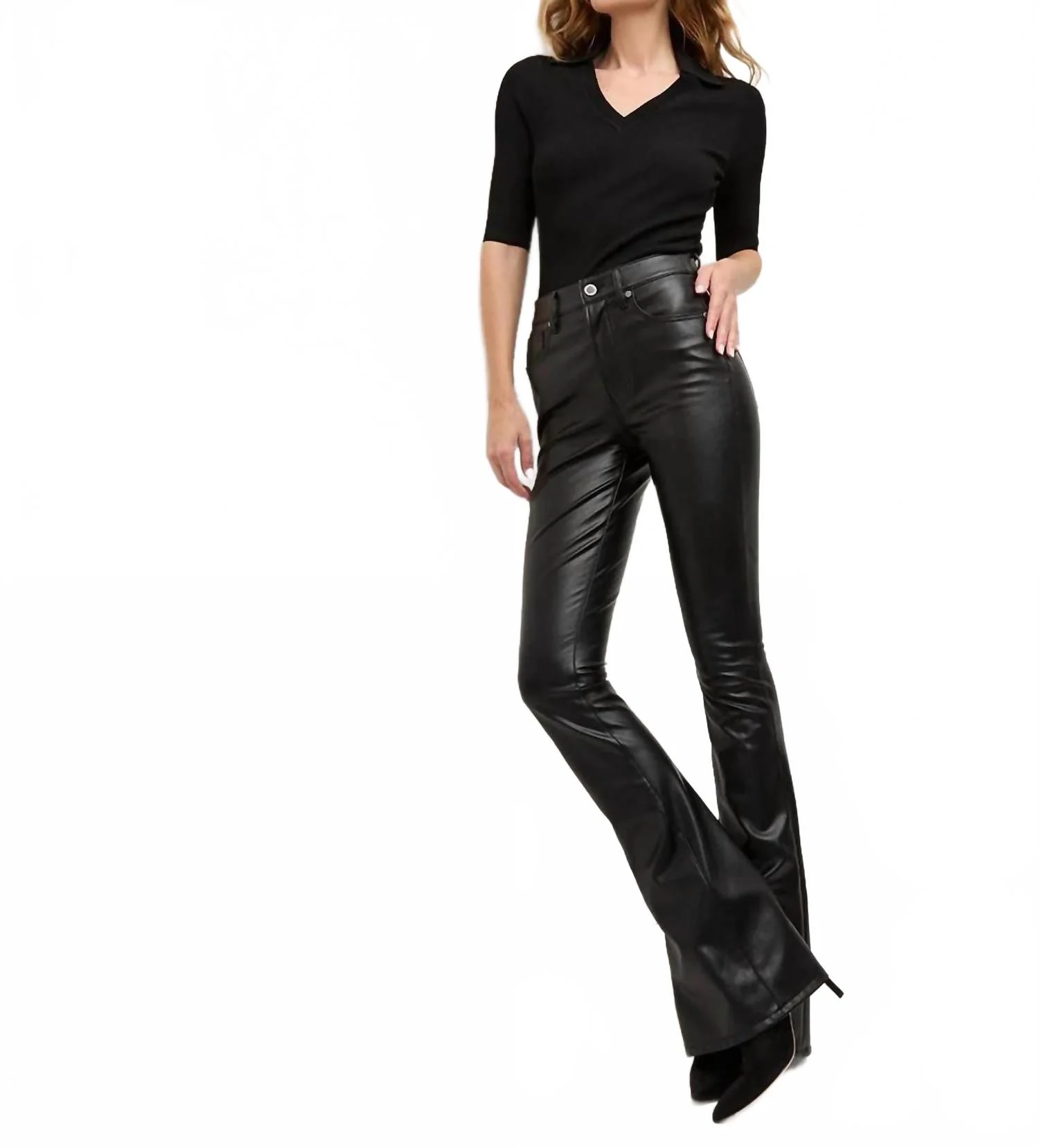 Beverly High Rise Skinny Flare Pants In Black