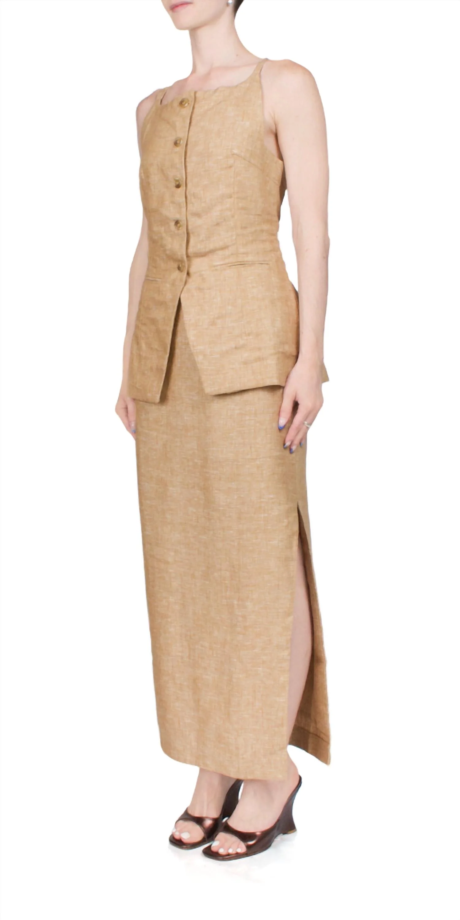 Nancy Pencil Skirt In Walnut