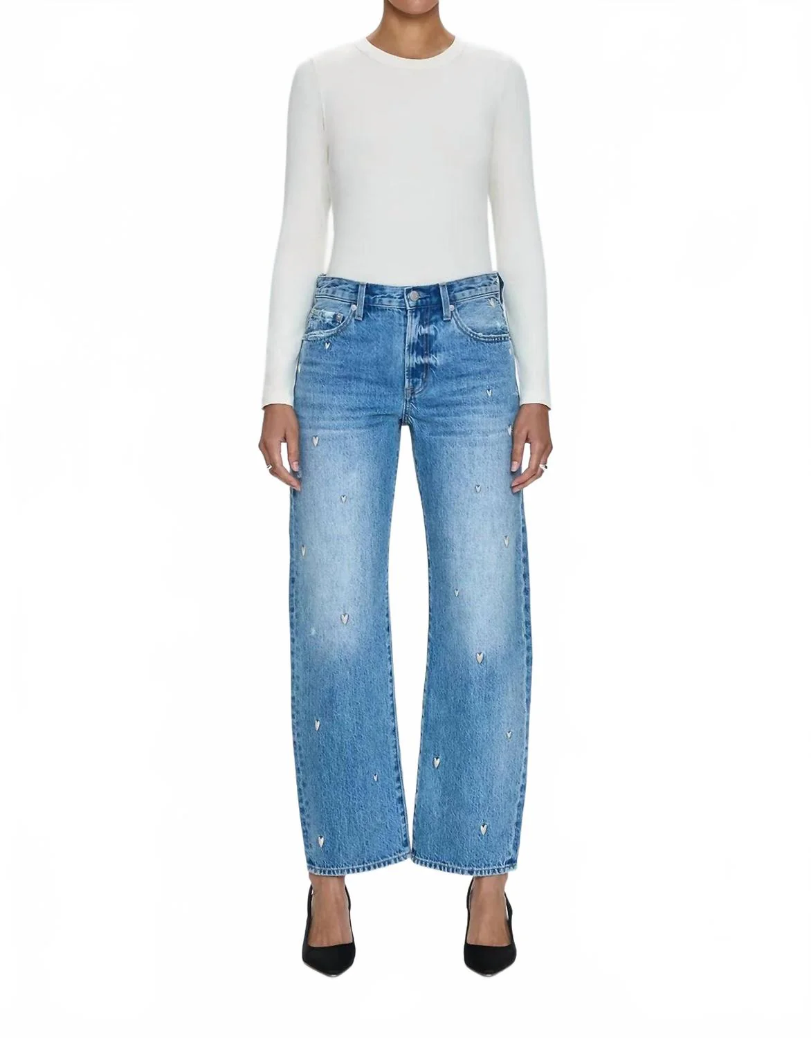 Lexi Mid Rise Bowed Straight In Confetti Vintage