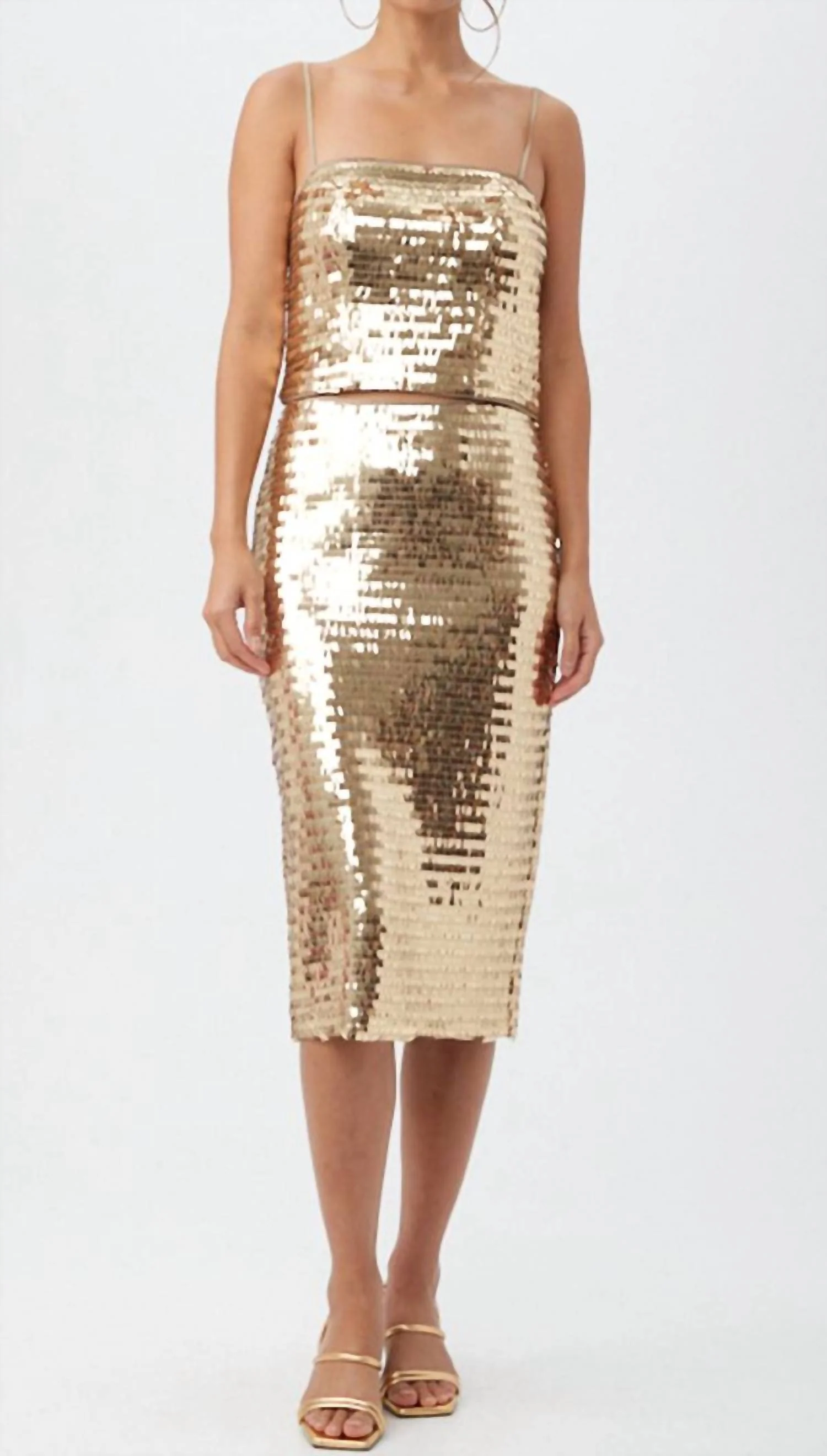 Lyman Pencil Skirt In Gold
