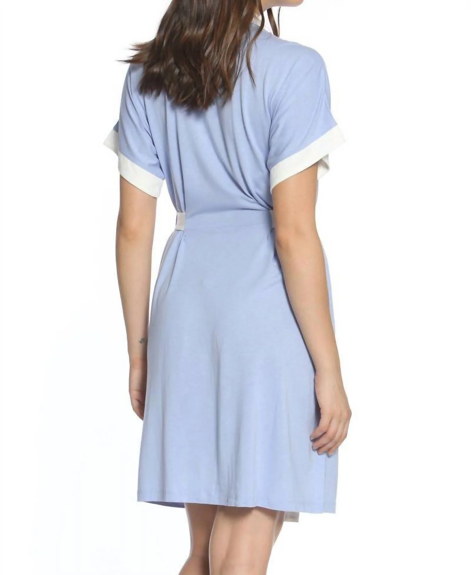 Madeleine Short Sleeve Sleeve Robe In Lavender