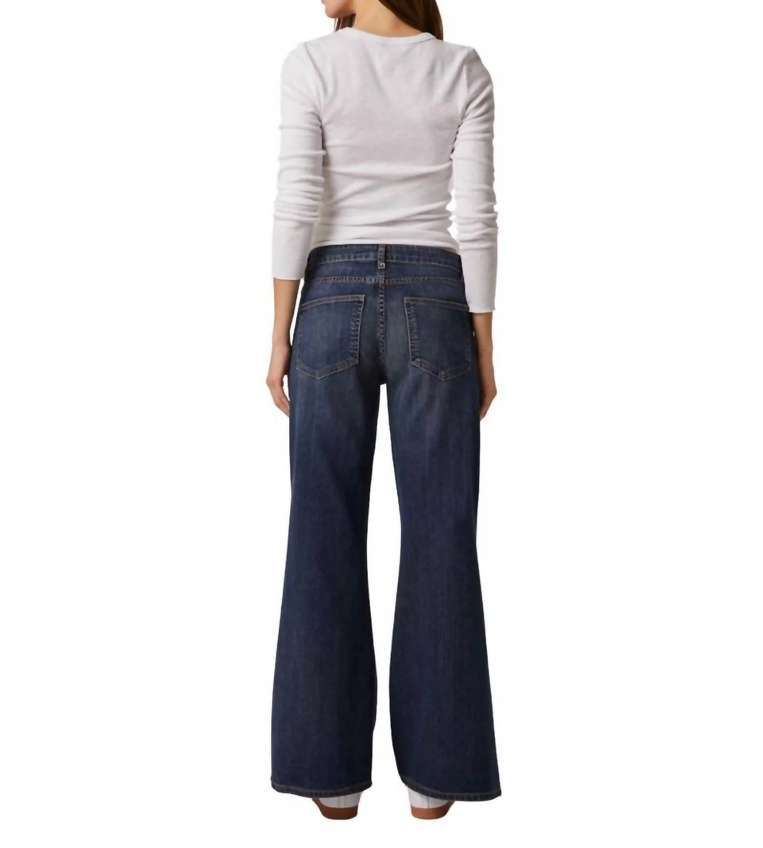 Cary High Rise Wide Leg Jeans In Dark Lorient Wash