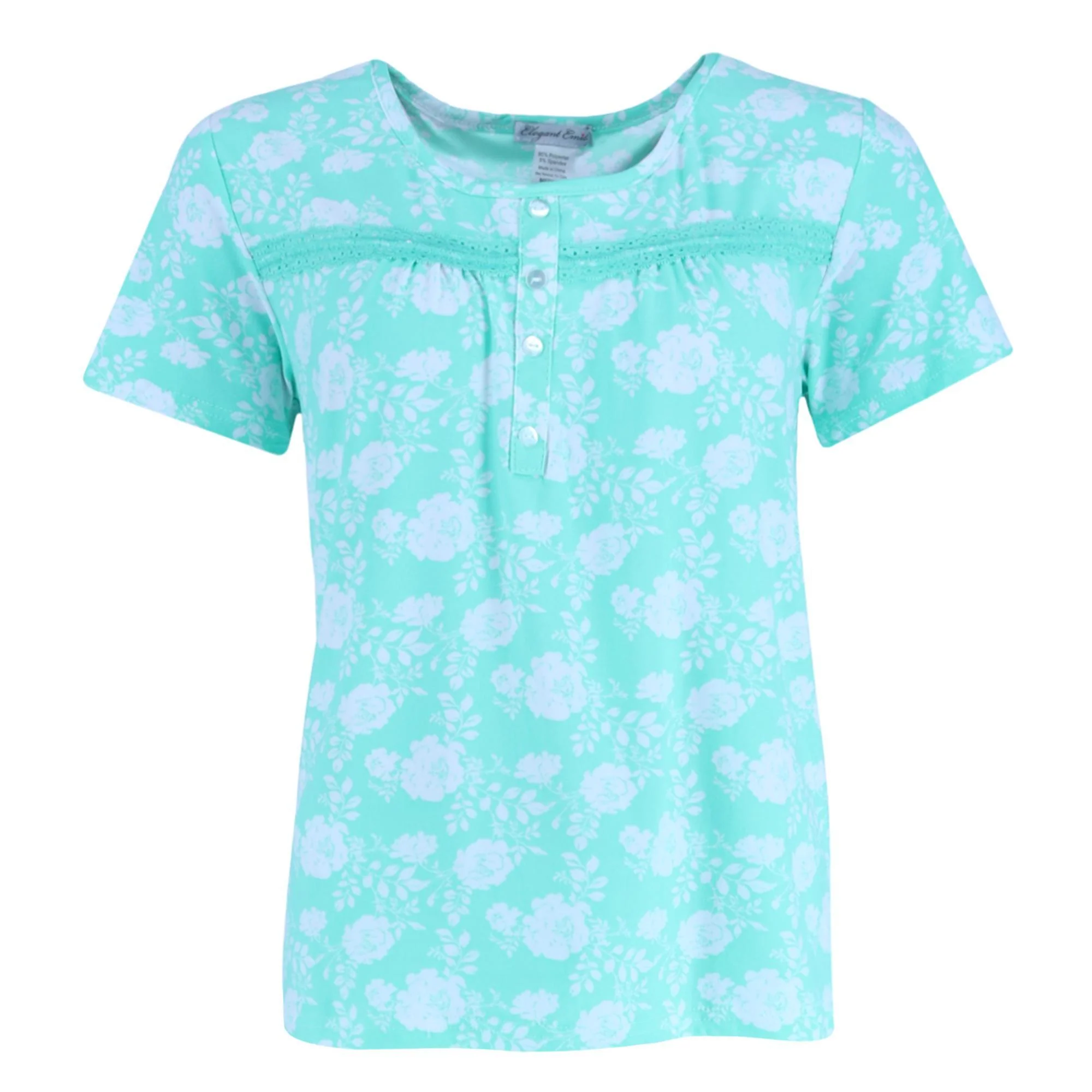 Women's Plus Mint Floral Capri Set