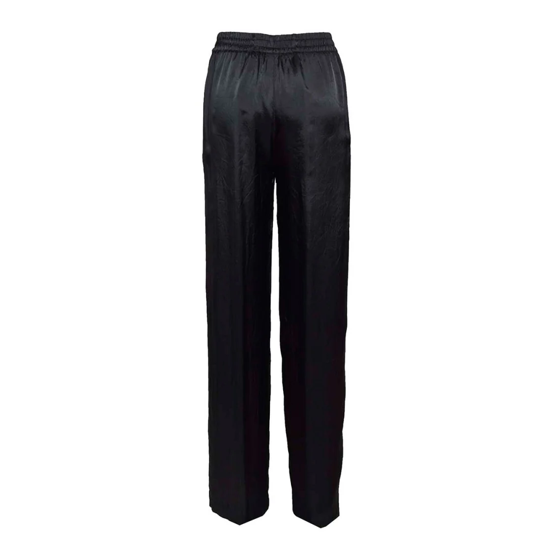 Straight Leg Trousers In Black Washed Viscose