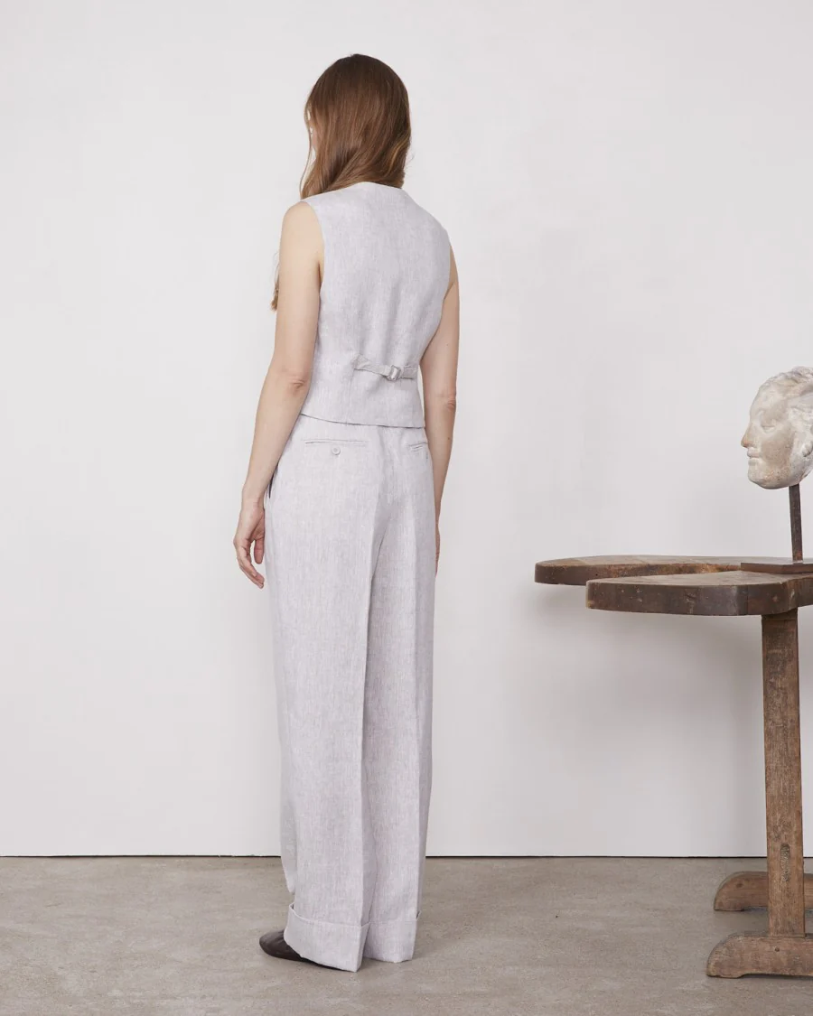 Tailored Beige Waistcoat With Adjustable Fit