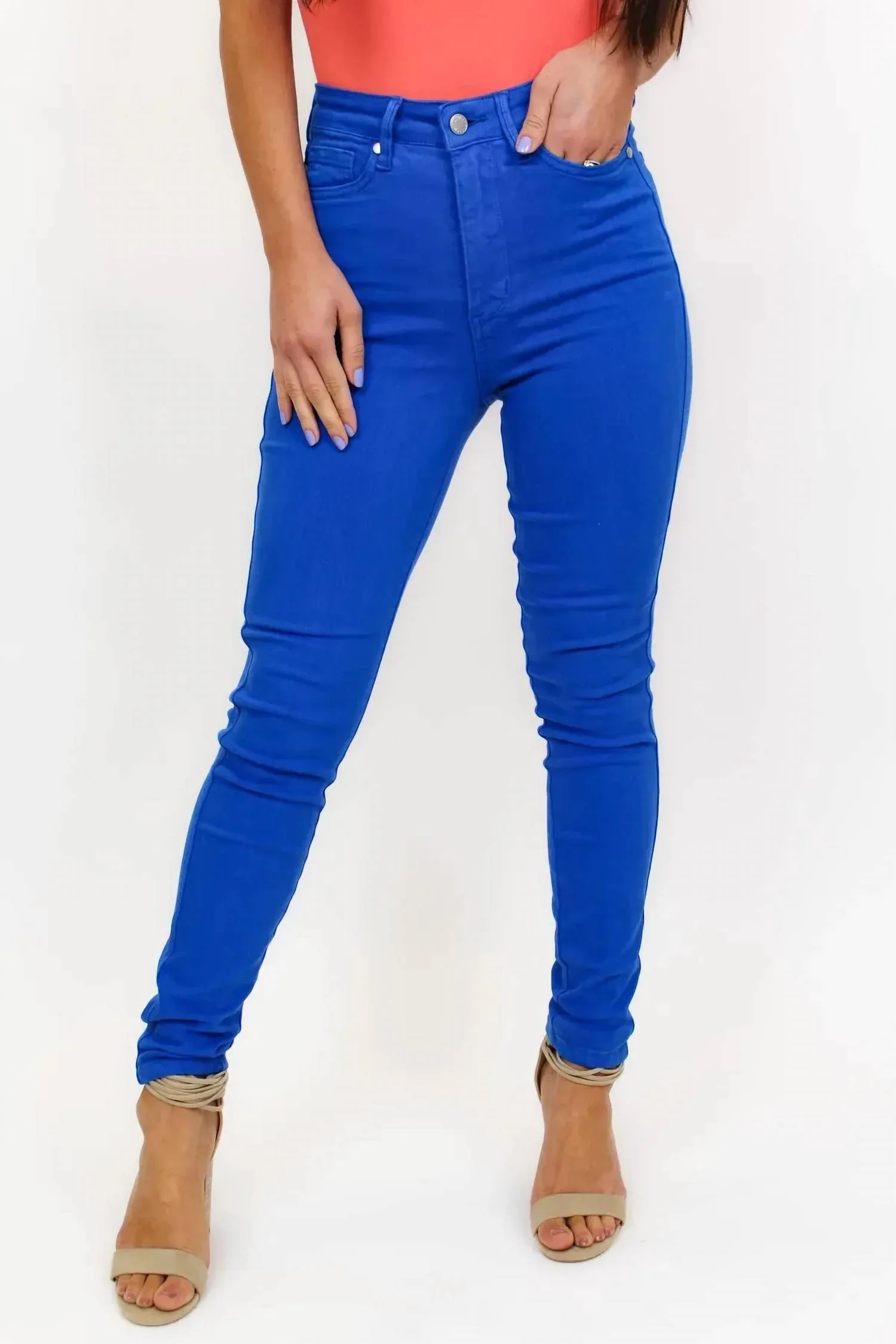 Tummy Tuck Jeans In Cobalt