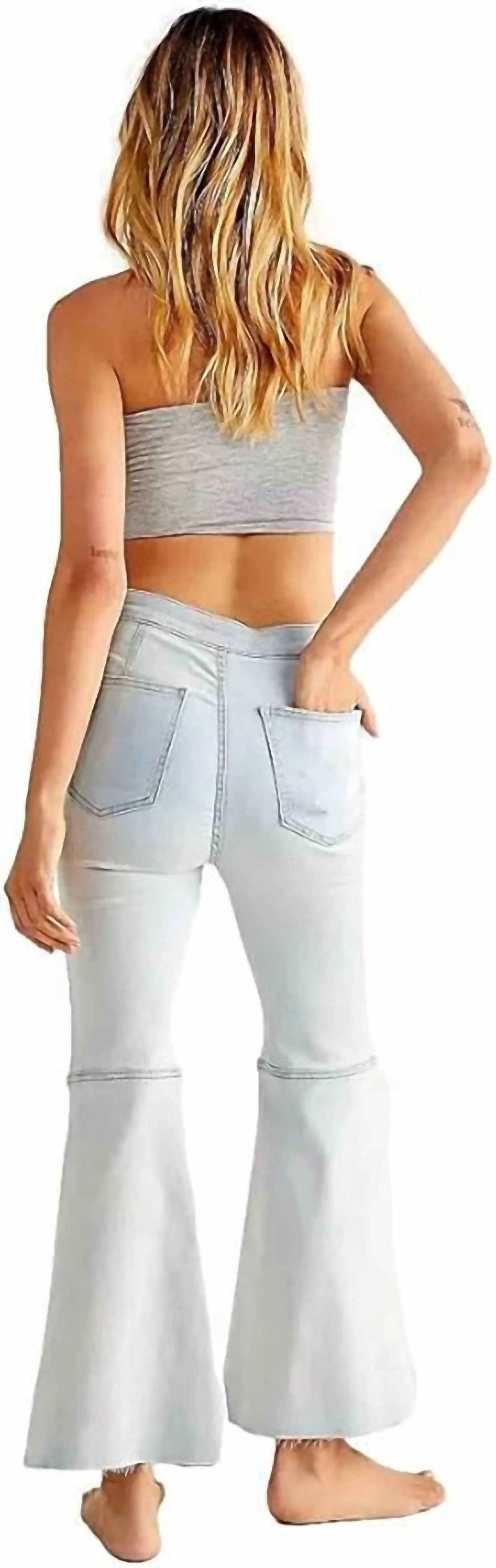 Youthquake Crop Flare Jean In Bleachout