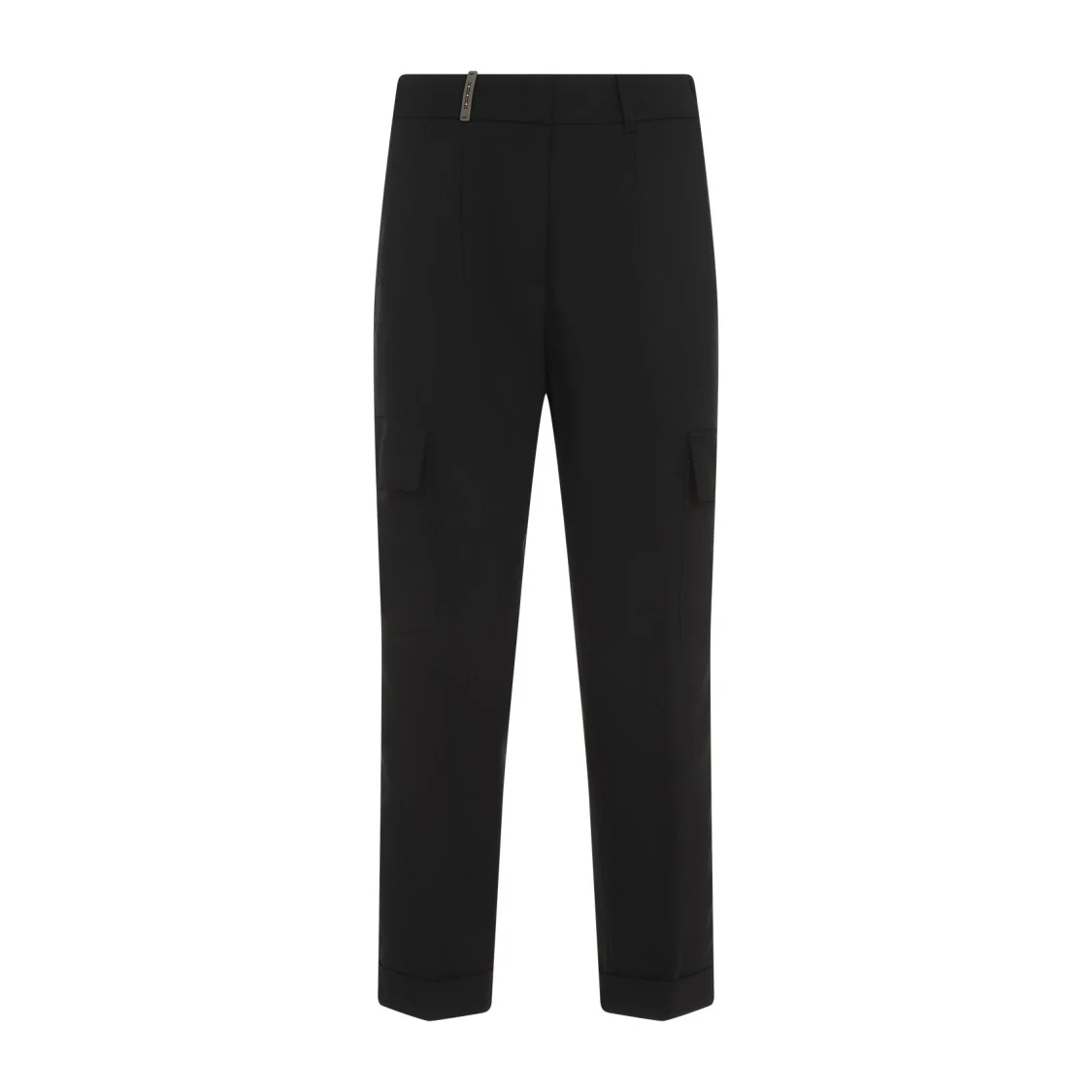 Cargo Black Wool Pants