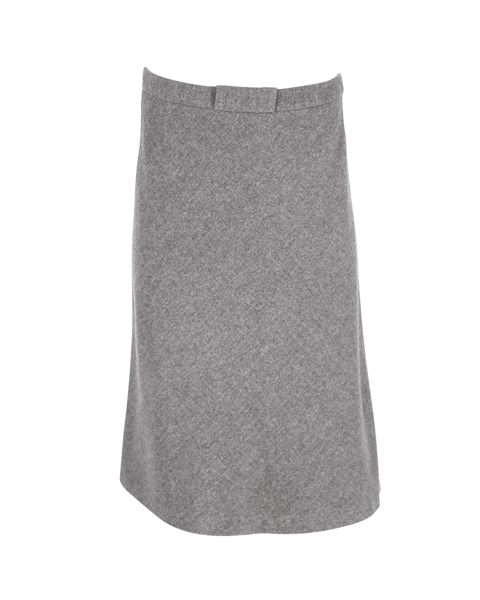 Max Mara A-Line Midi Skirt in Grey Wool