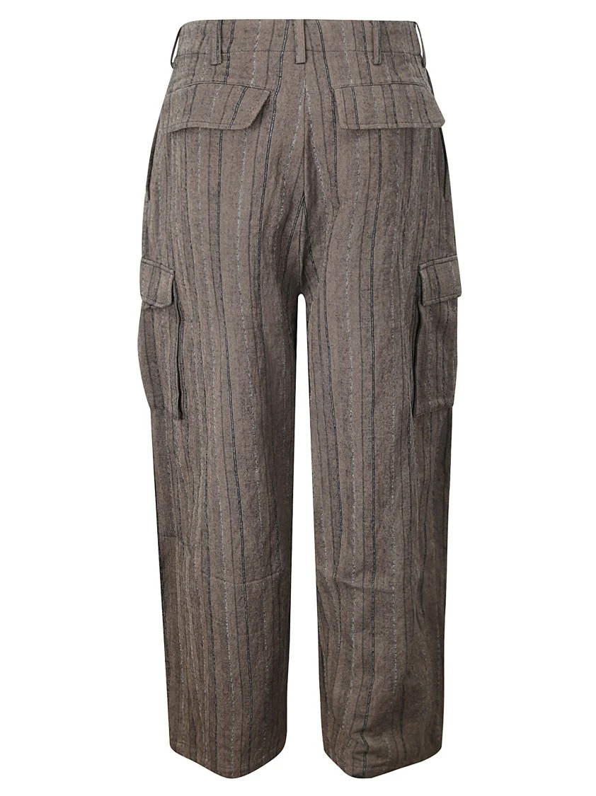 Pinstripe Cotton Blend Trousers