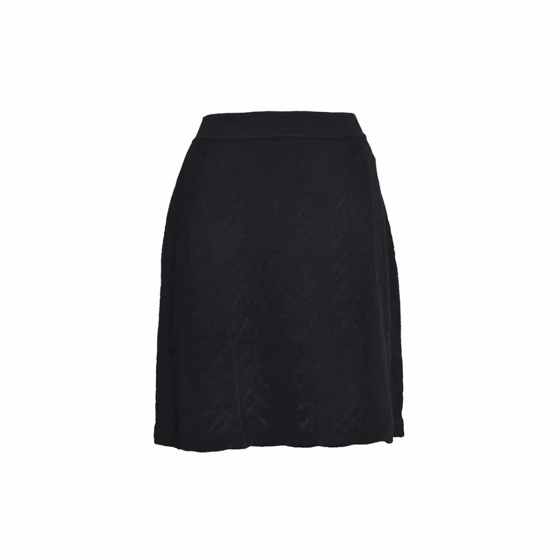 Black Zig Zag Knit Mini Skirt