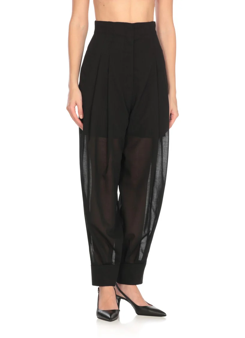 Black Virgin Wool Pants