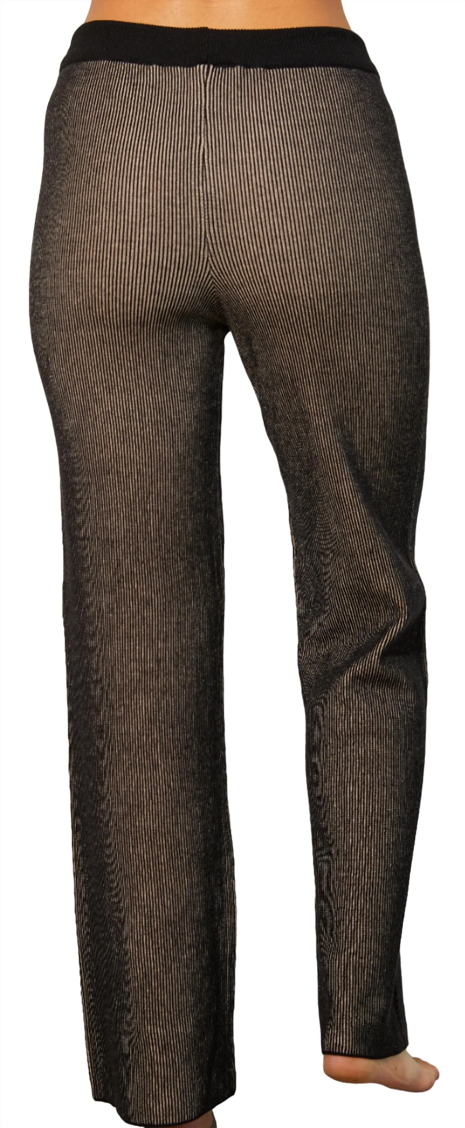 Two Toned Ribbed Pant In Sand