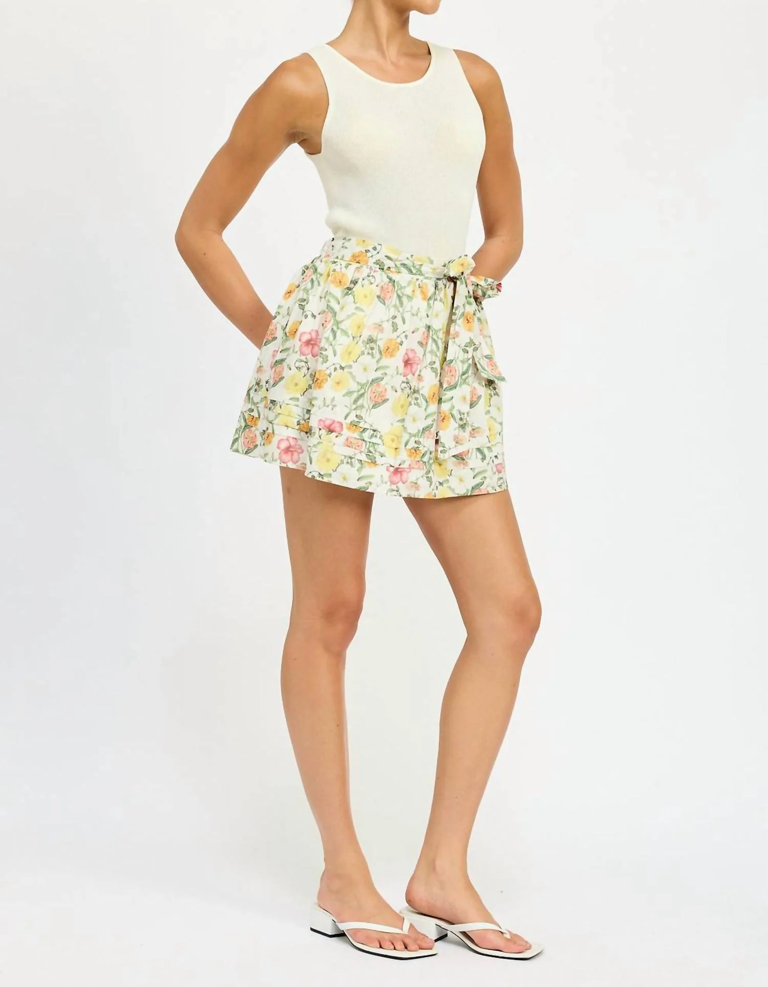Mariana Mini Skirt In Off-White Multi