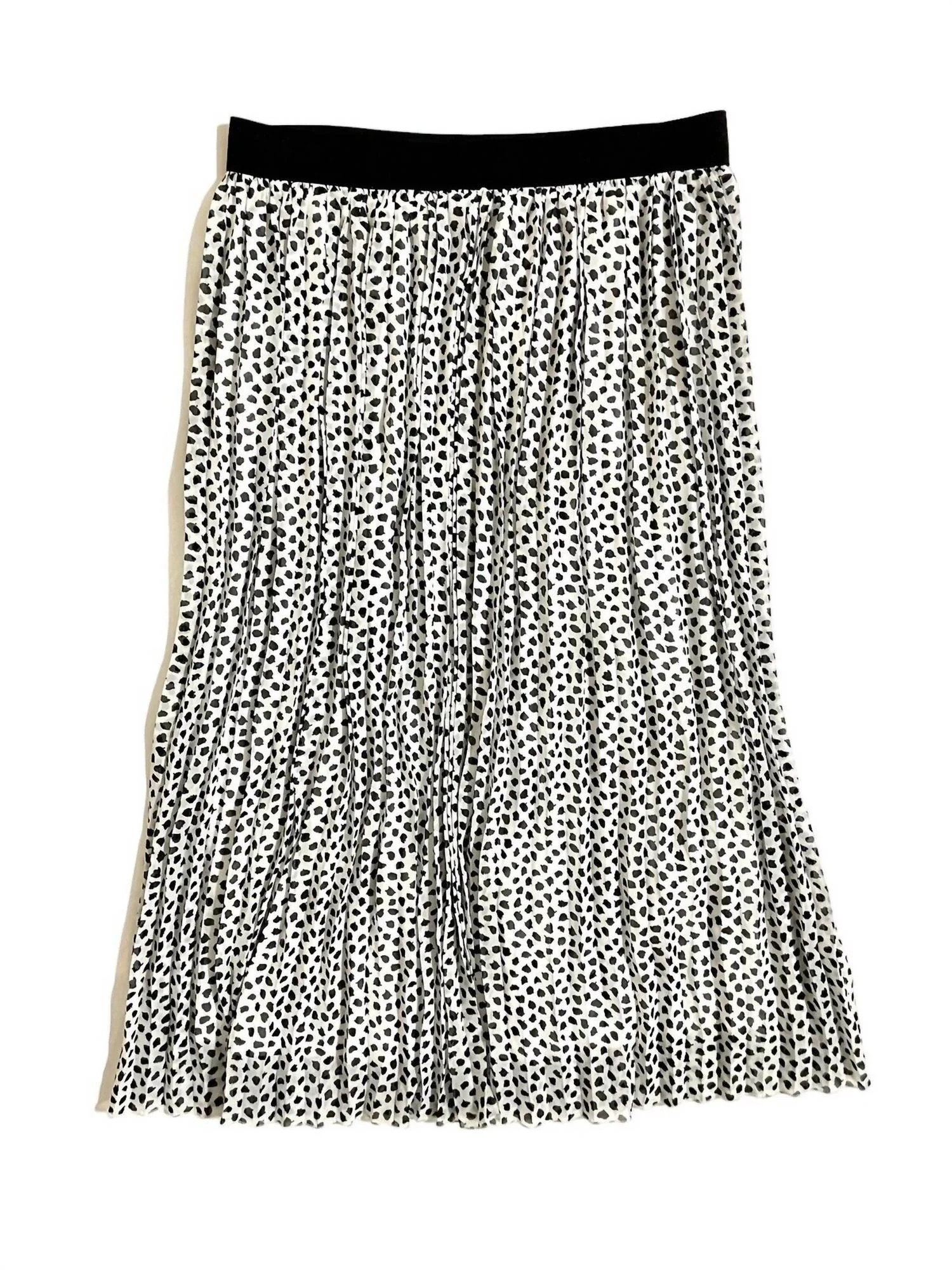 Women's Splatter Print Midi Chiffon Skirt In Black + White