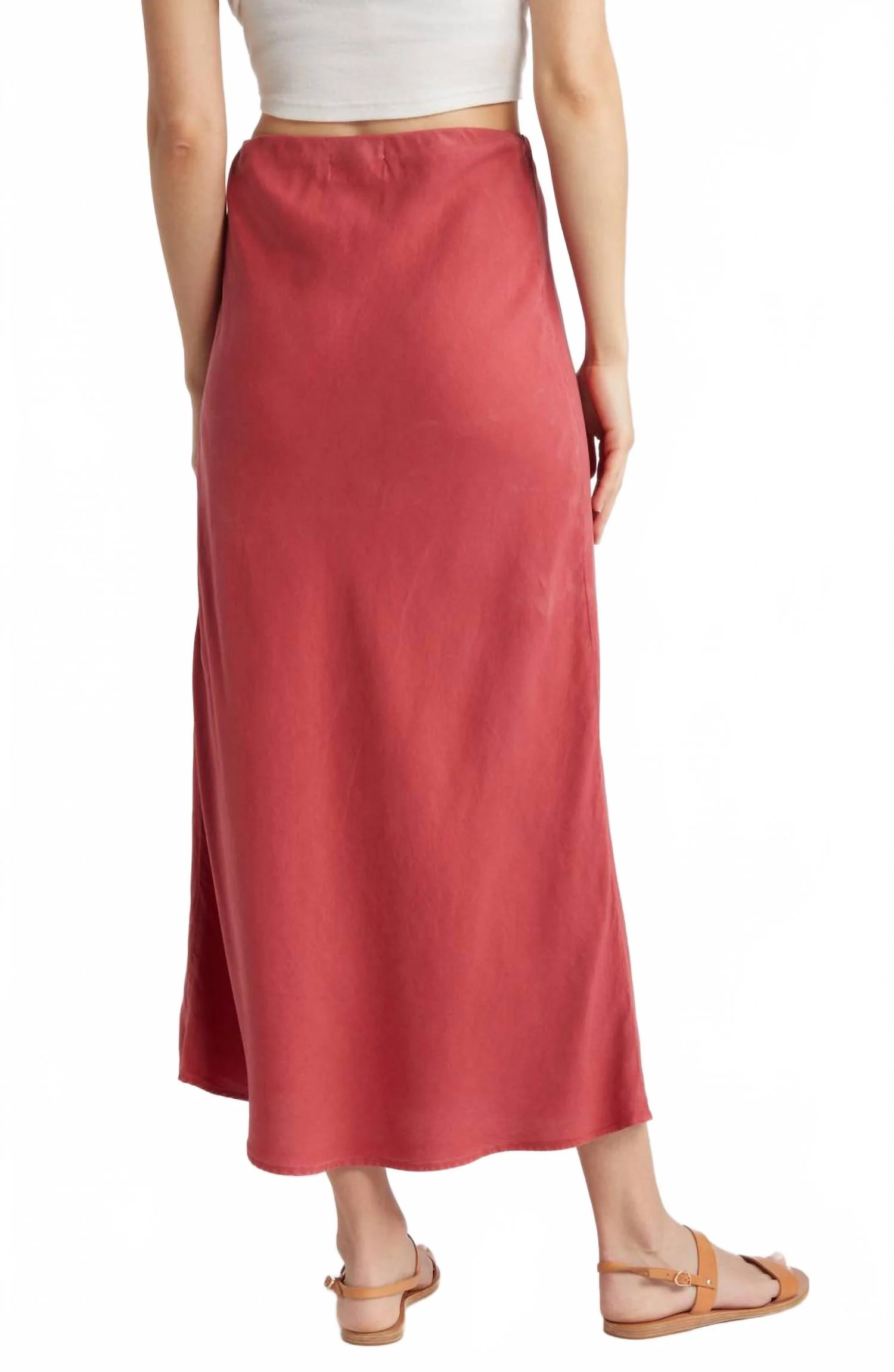 Bias Midi Skirt In Riviera Red