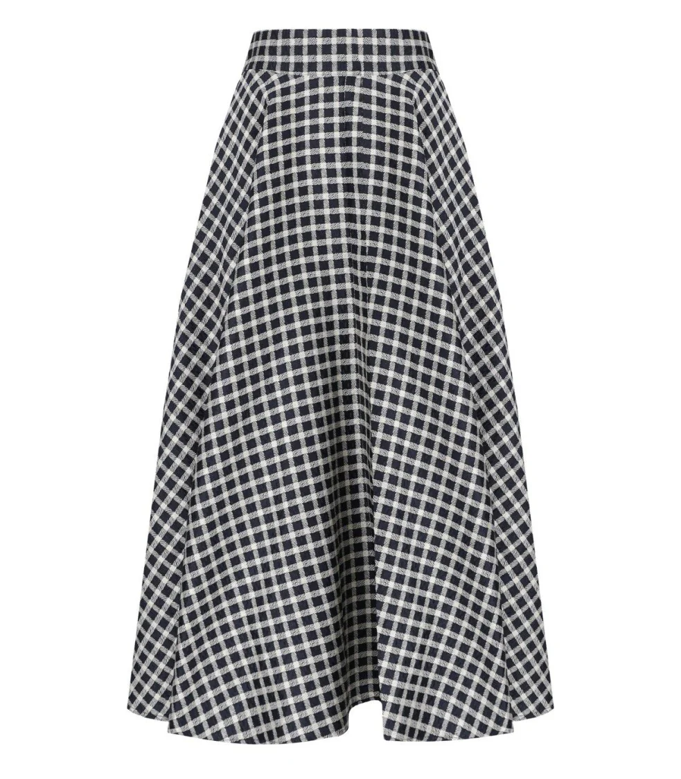 Hat Dark Blue Midi Skirt