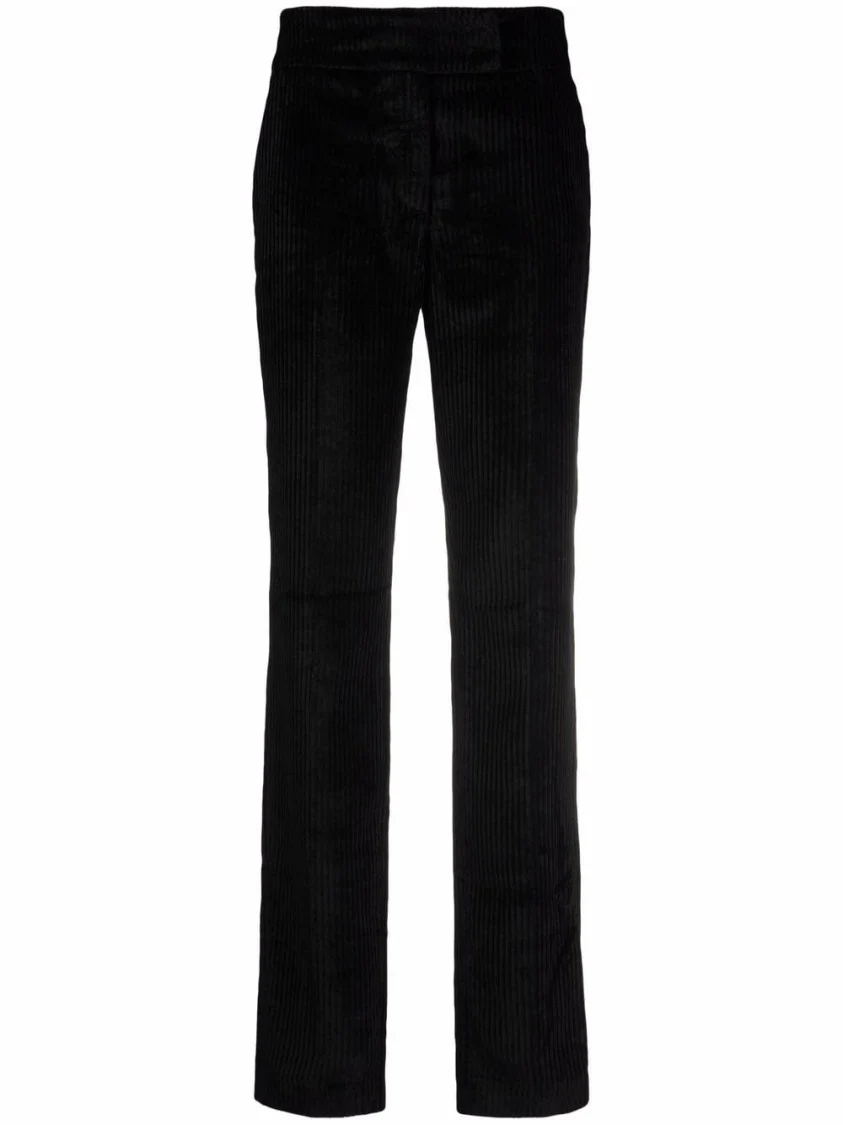 Slim Fit Black Striped Trousers