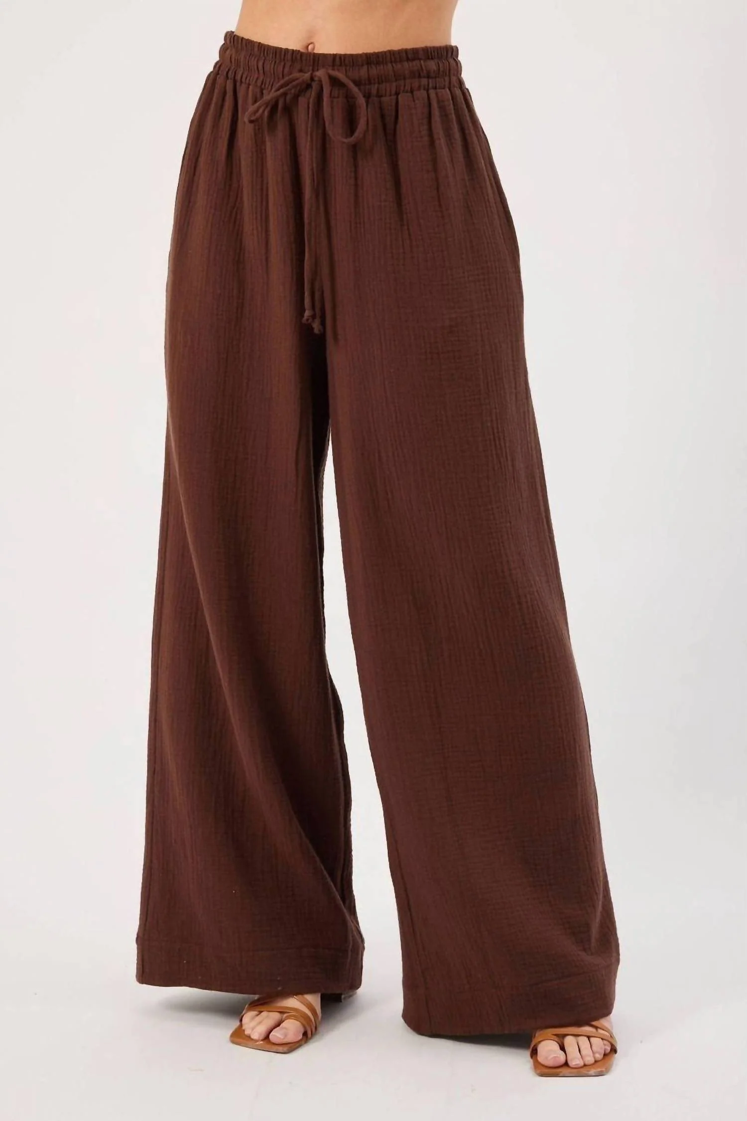 Claudia Linen Pant In Chocolate