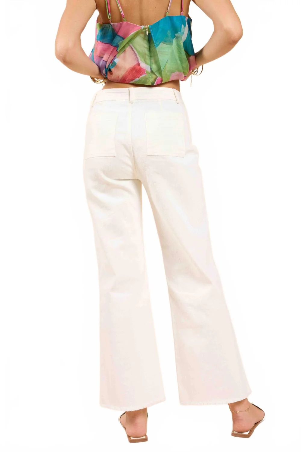 Clear Eyes Wide Denim Jeans In White