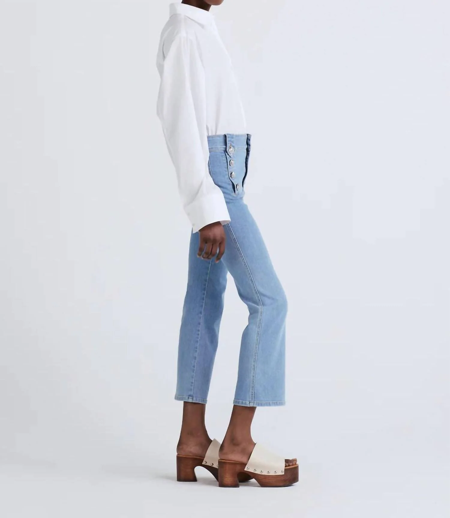 Robertson Crop Flare Jeans In Dover Light