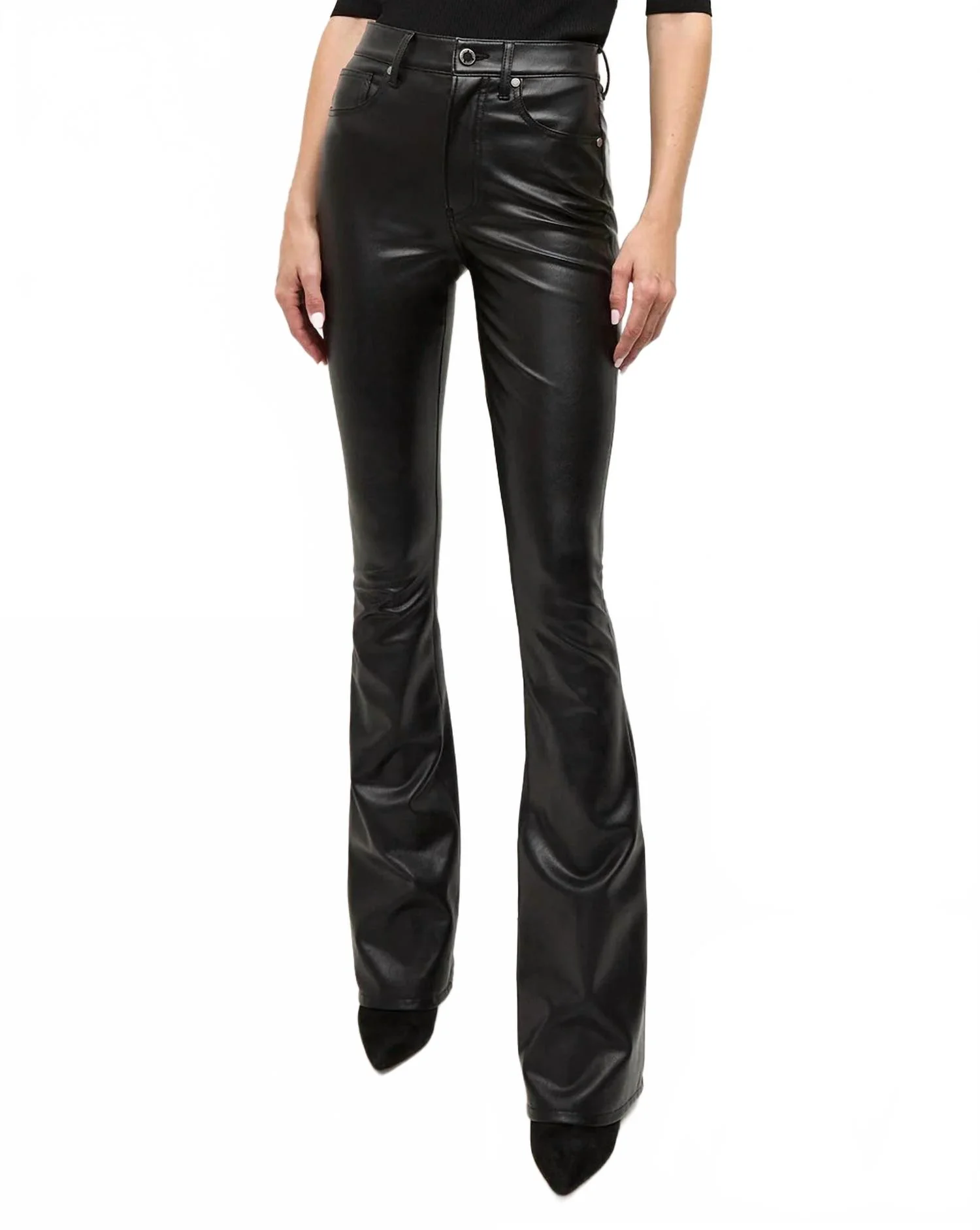 Beverly High Rise Skinny Flare Pants In Black