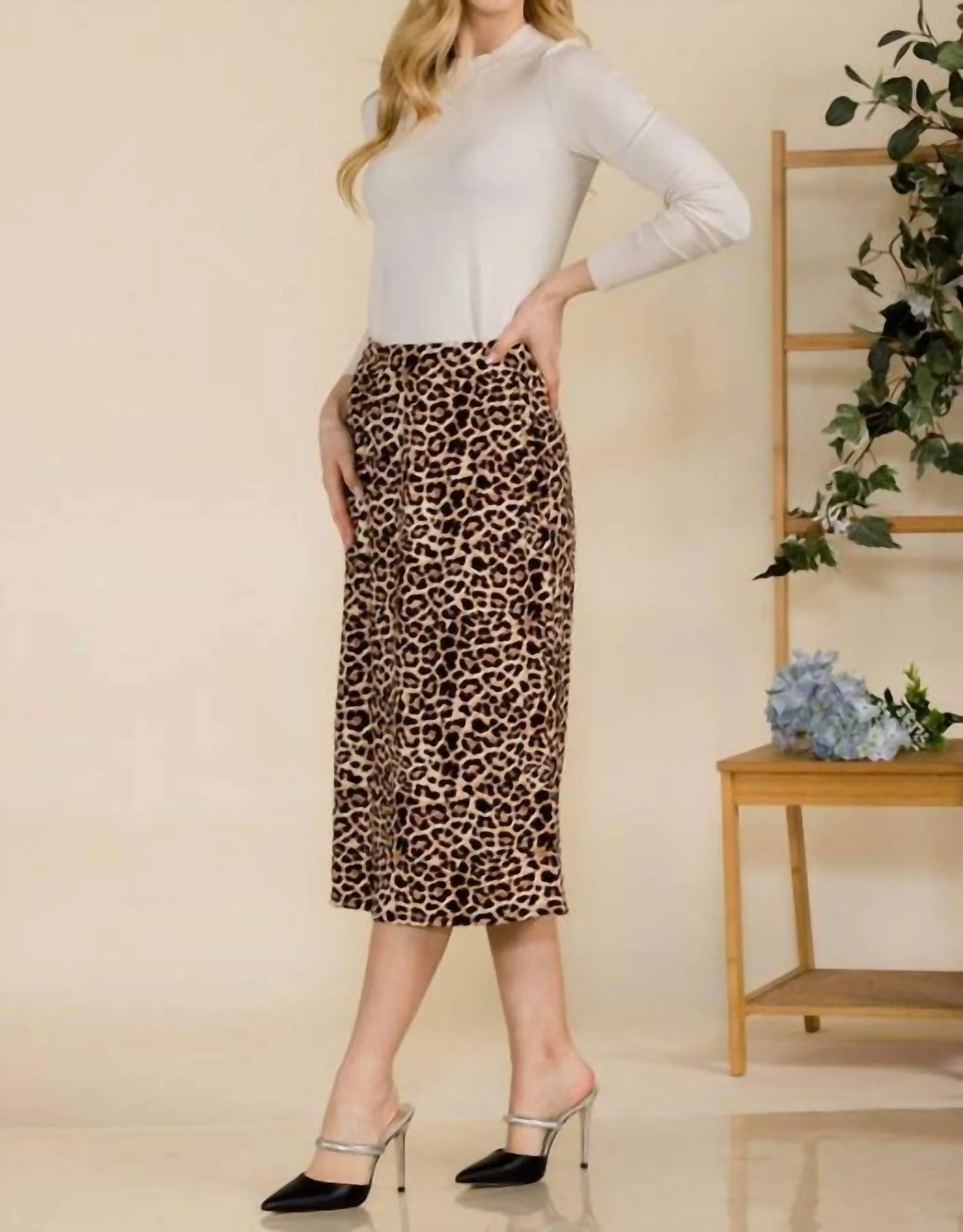 Rowdie Animal Print Skirt In Brown
