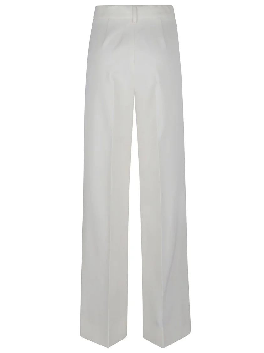 Cream Wool Flared Trousers
