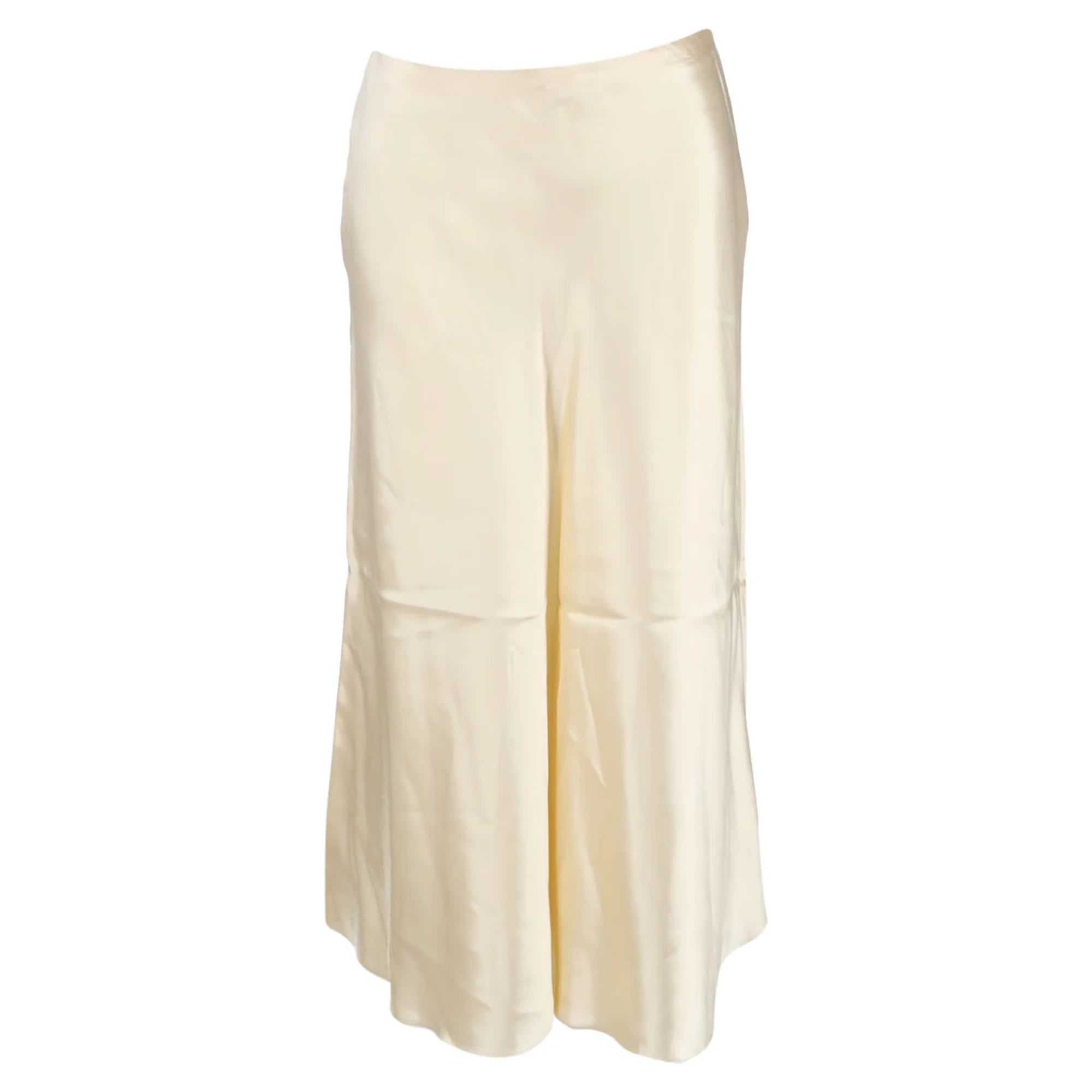 The Row Midi Flared Skirt in Cream Silk